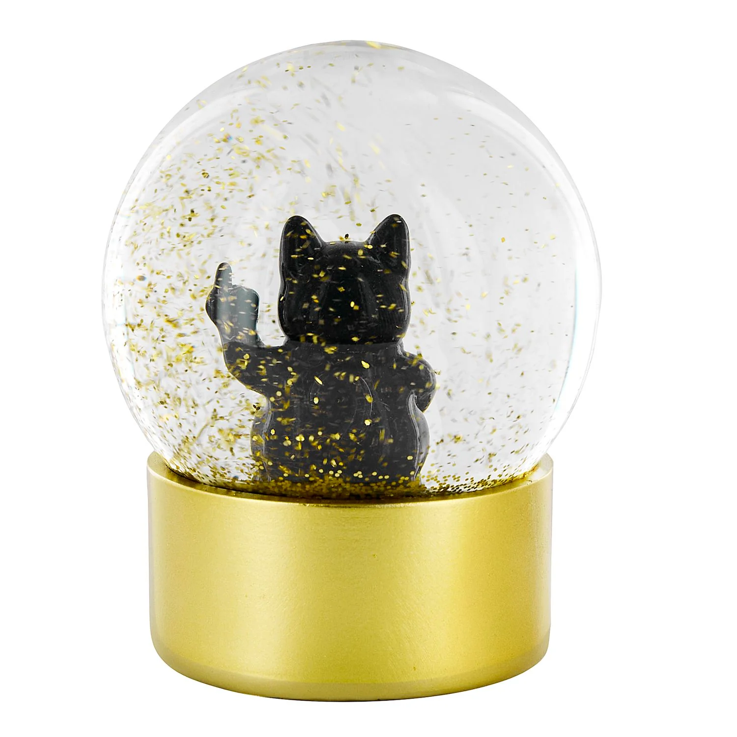 BOULE A NEIGE CHAT F*CK YOU 10 CM NOIR - Image 3