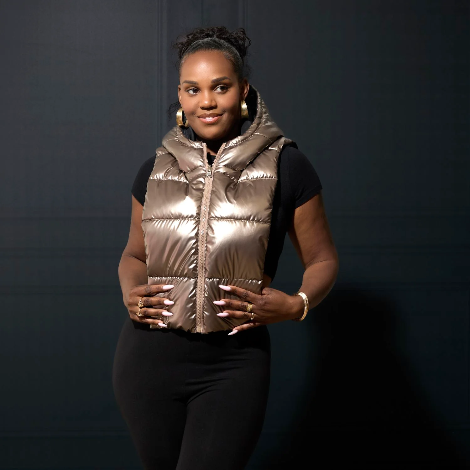 CAPUCHE DOUDOUNE REVERSIBLE GOLD