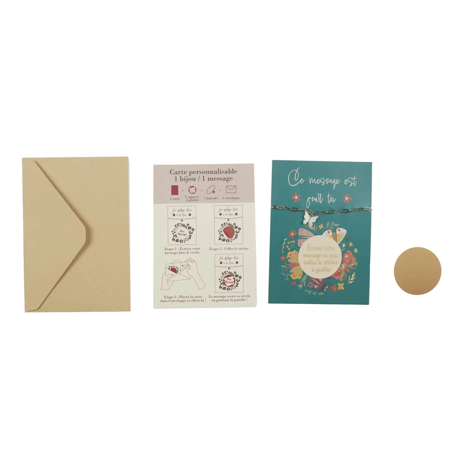 CARTE A GRATTER BRACELET PAPILLONS - Image 6