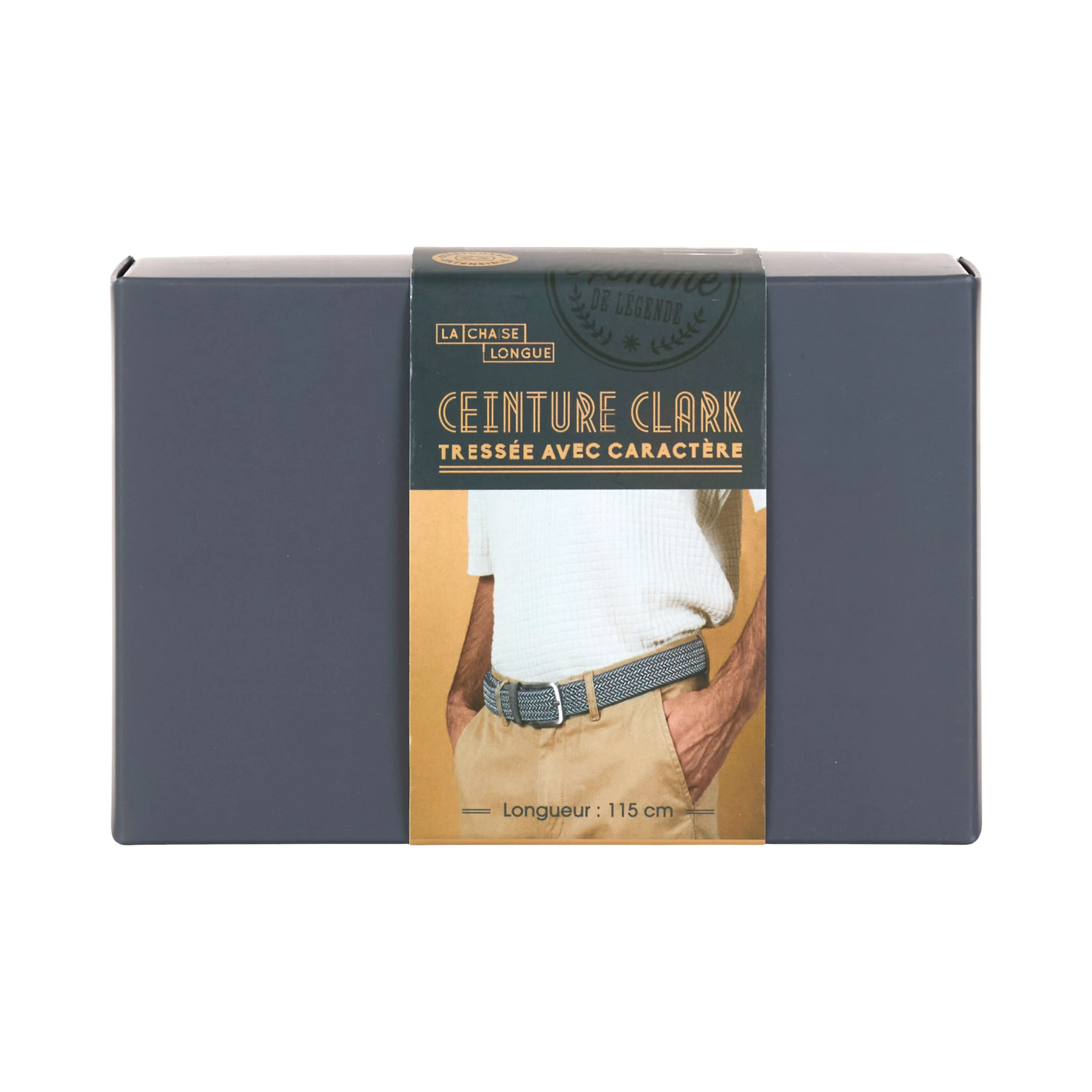 CEINTURE HOMME GRIS ET BLANC - Image 4