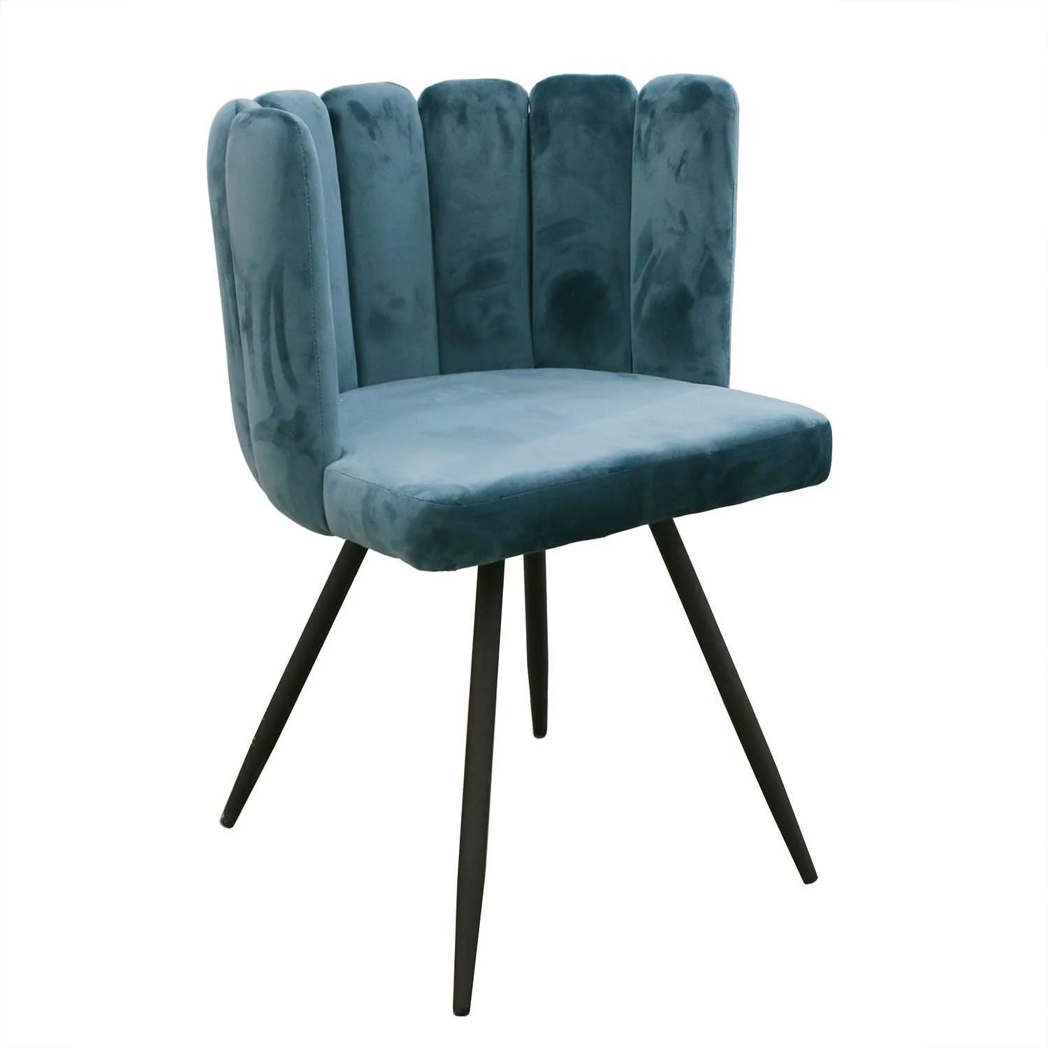 CHAISE ARIEL VELOURS BLEU CANARD - Image 3