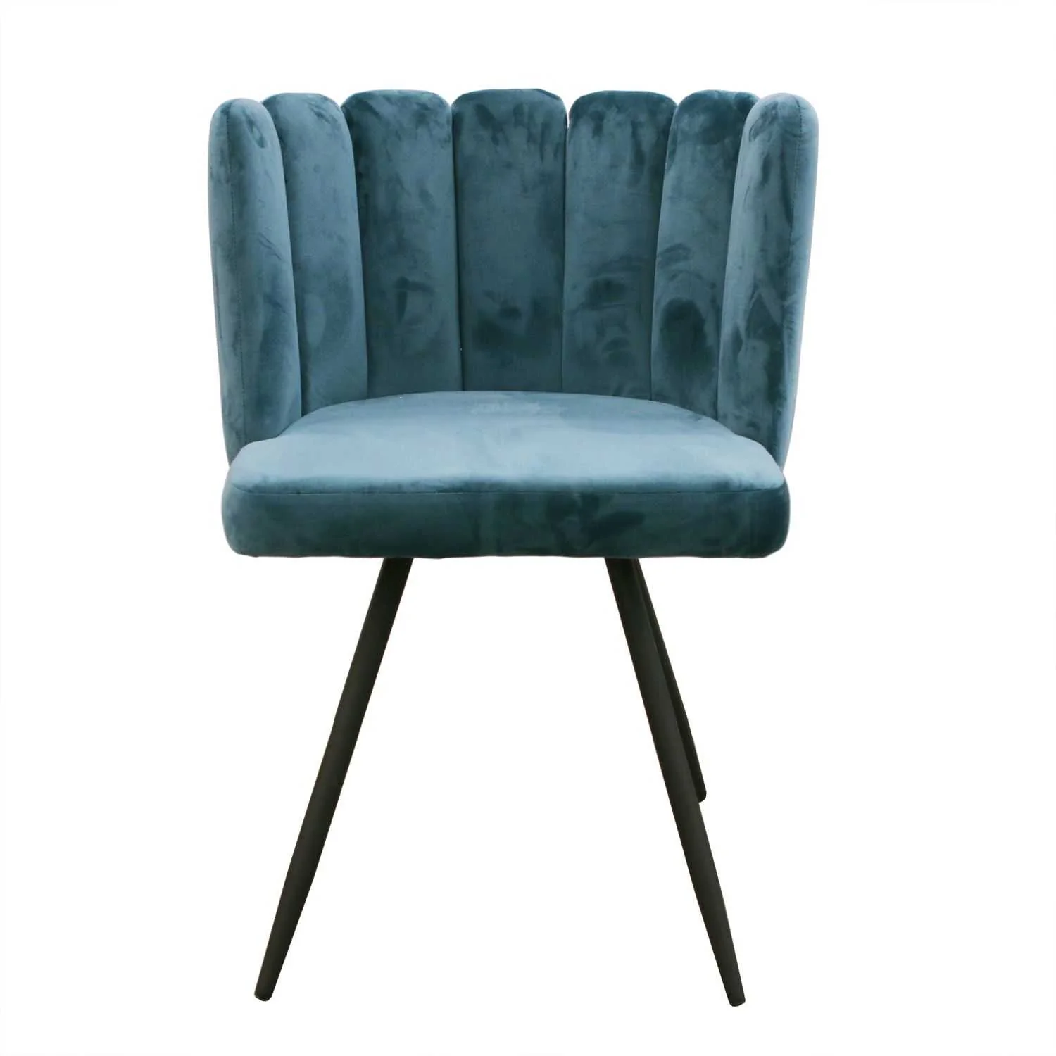 CHAISE ARIEL VELOURS BLEU CANARD - Image 4
