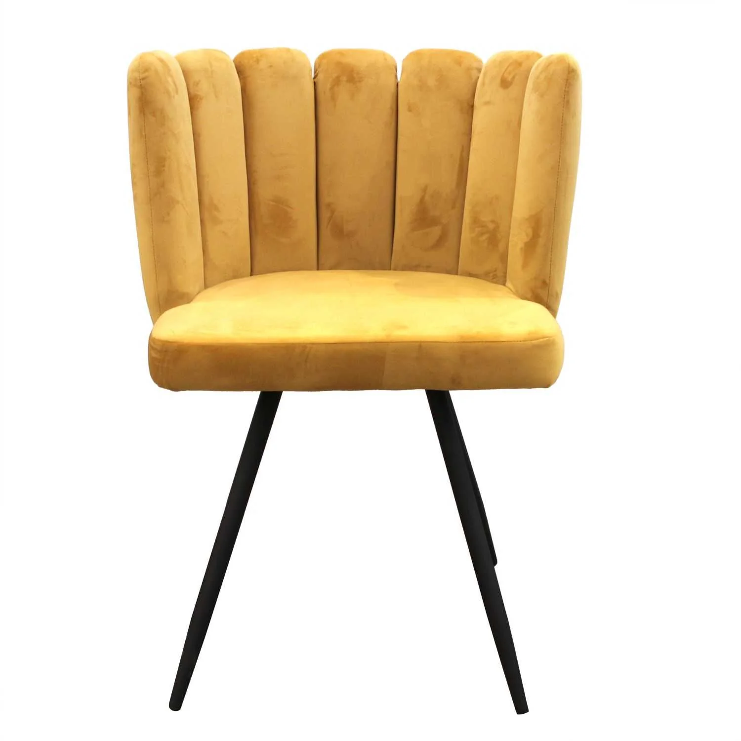 CHAISE ARIEL VELOURS JAUNE - Image 5