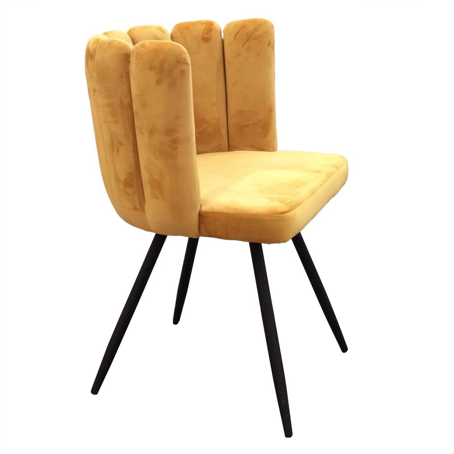 CHAISE ARIEL VELOURS JAUNE - Image 6