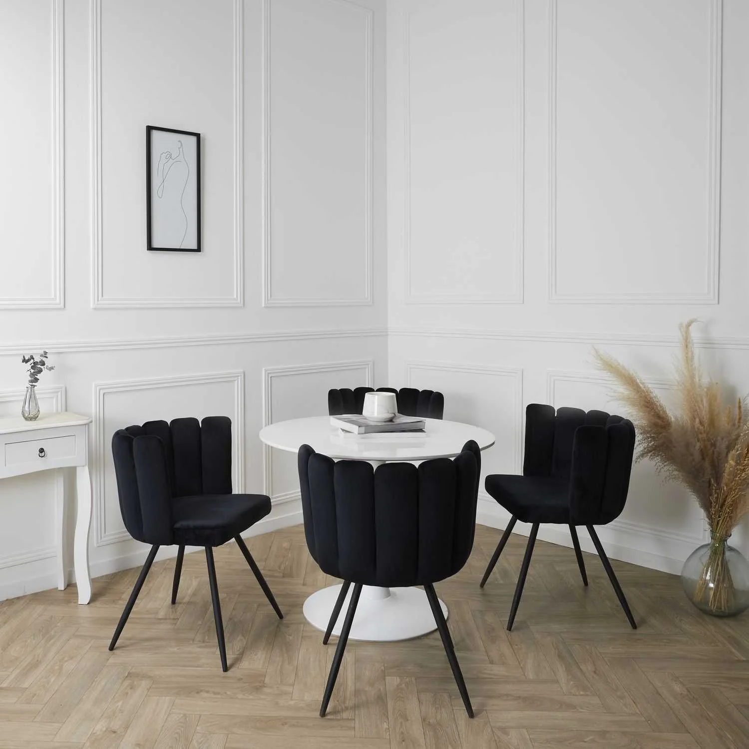 CHAISE ARIEL VELOURS NOIR - Image 2