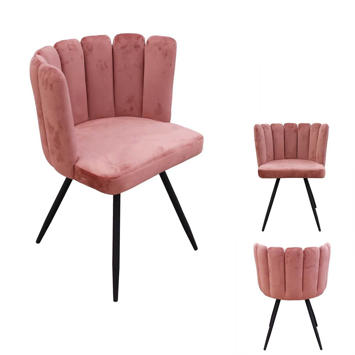 CHAISE ARIEL VELOURS ROSE - Image 3