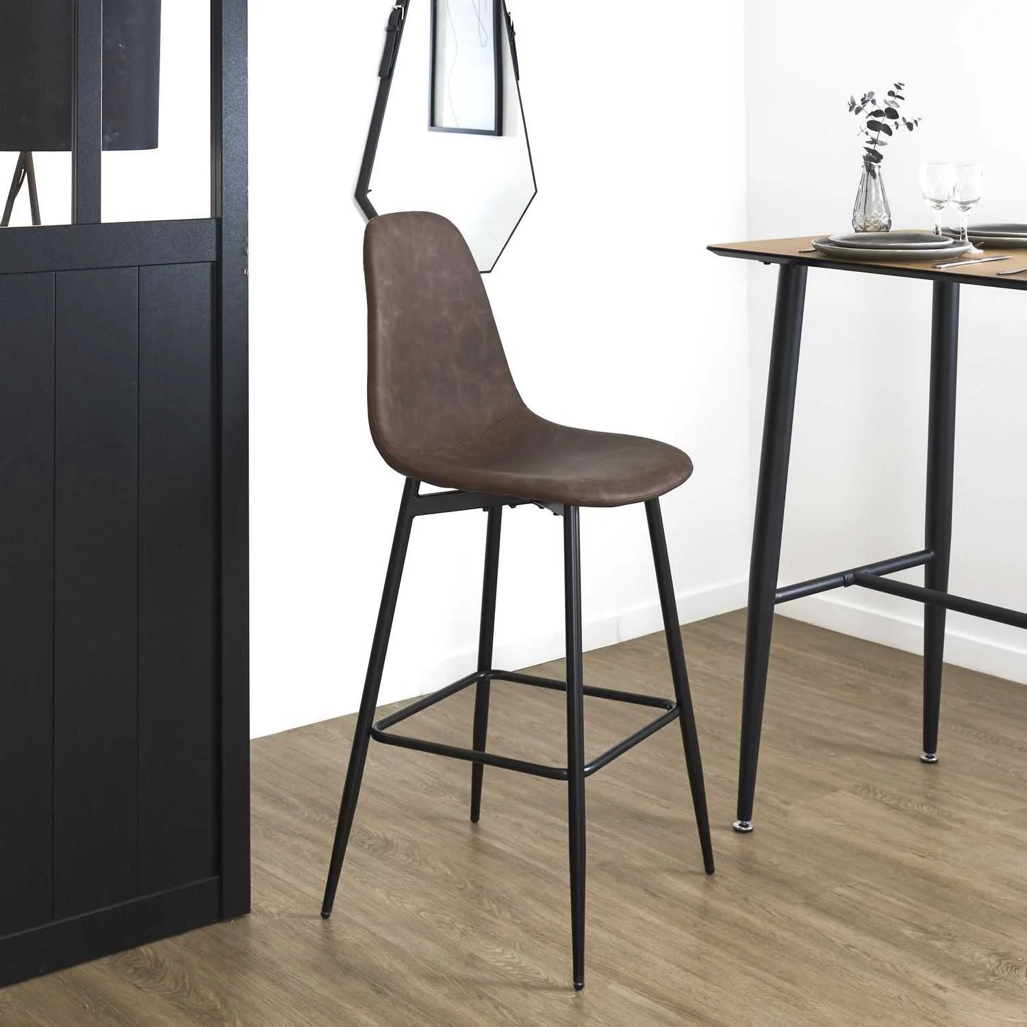 CHAISE DE BAR AMBER MARRON - Image 2