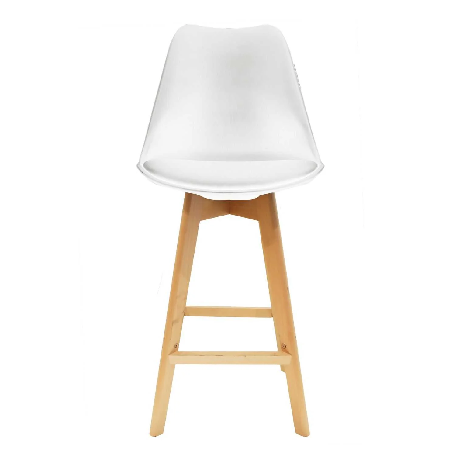 CHAISE DE BAR PP BLANCHE PIEDS BOIS - Image 3