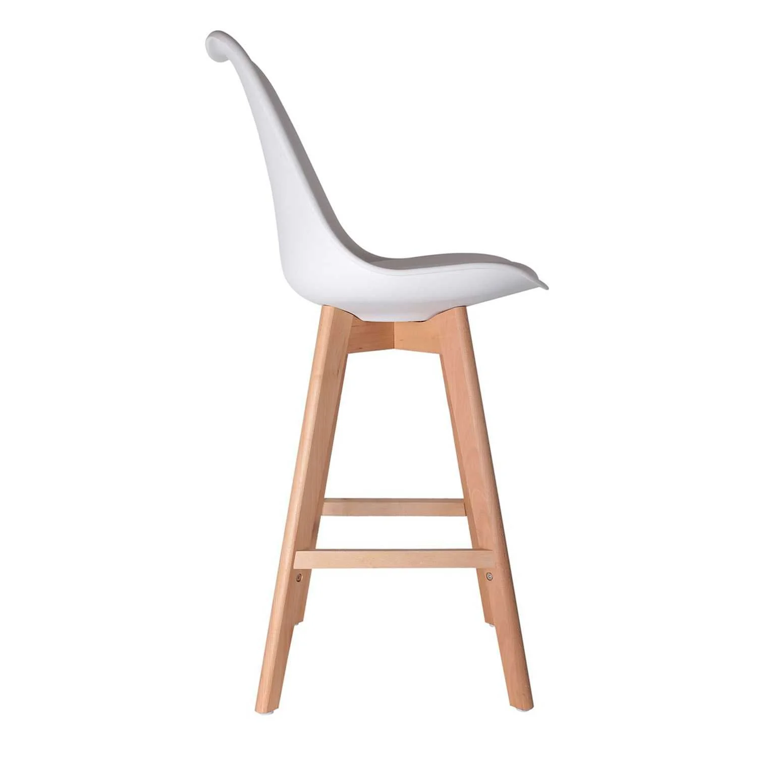 CHAISE DE BAR PP BLANCHE PIEDS BOIS - Image 5