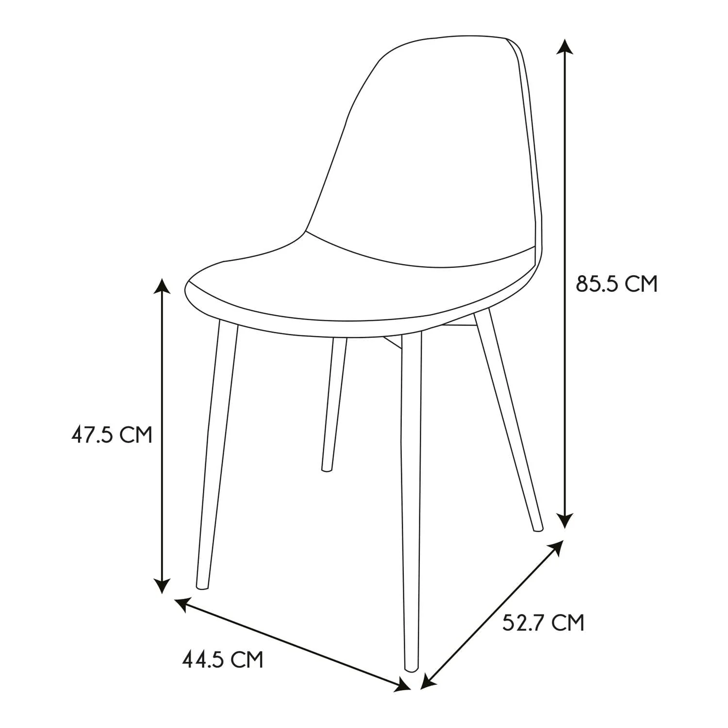 CHAISES MEMPHIS GRIS ET NOIR - Lot de 4 - Image 8