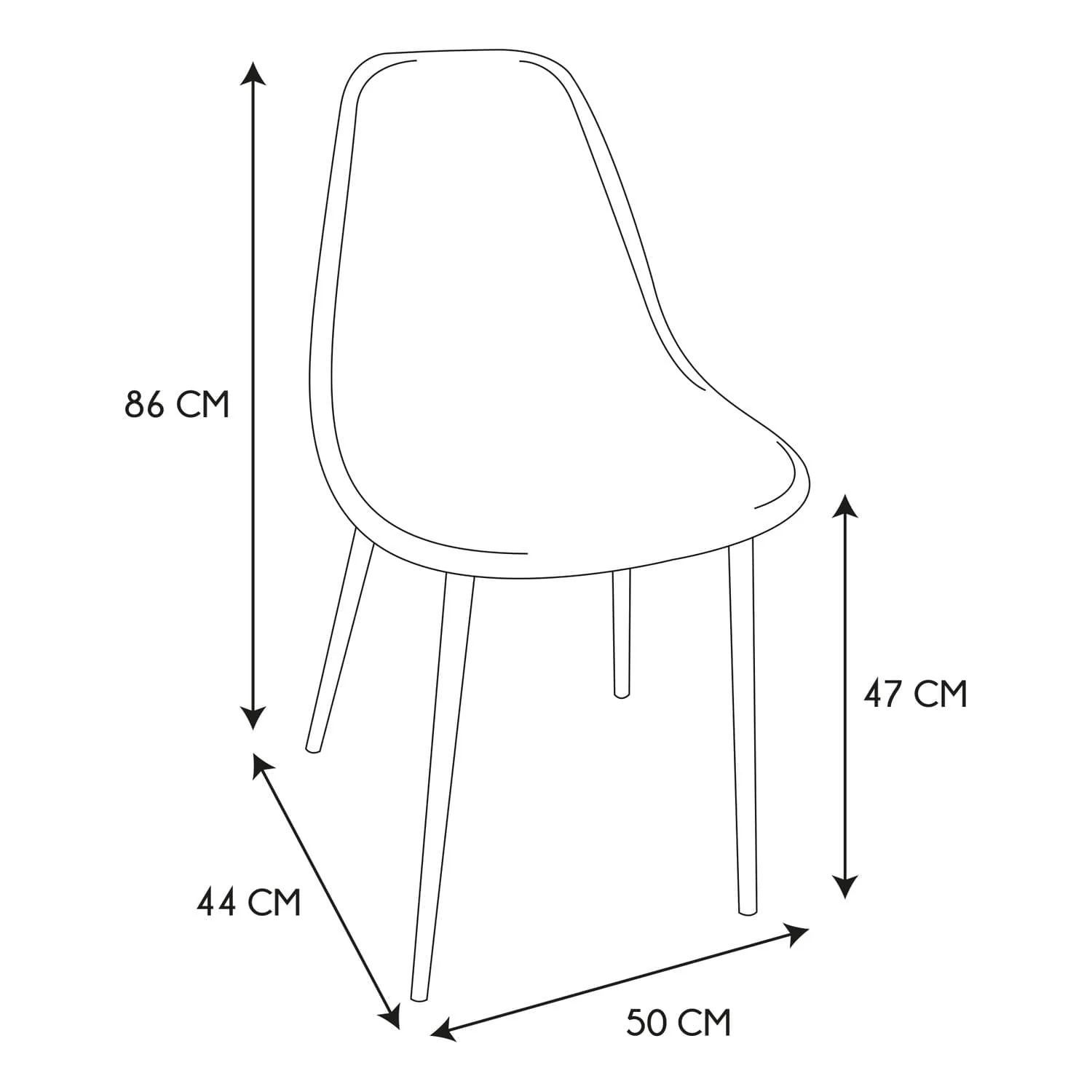 CHAISE PIEDS DORE - Lot de 4 - Image 9