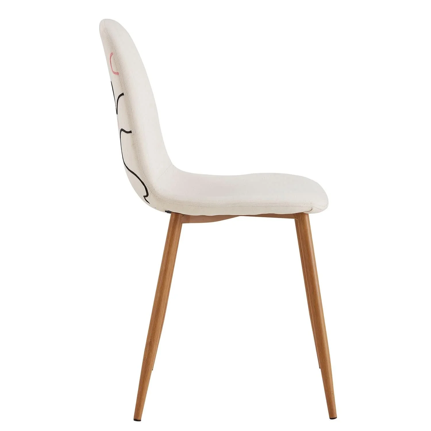 CHAISE POESIE PIEDS METAL IMITATION BOIS - Lot de 4 - Image 5