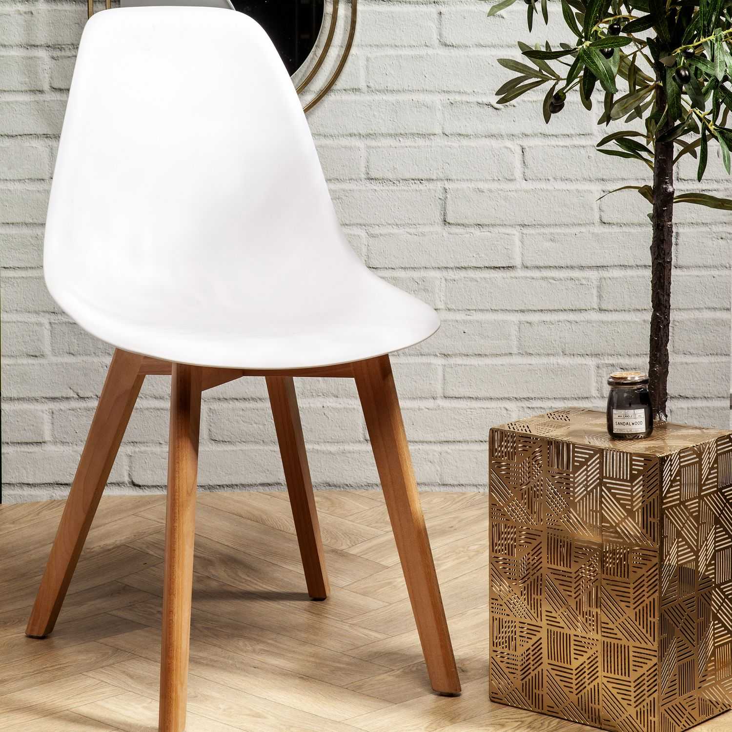 CHAISE SCANDINAVE COQUE PP BLANCHE - Image 2