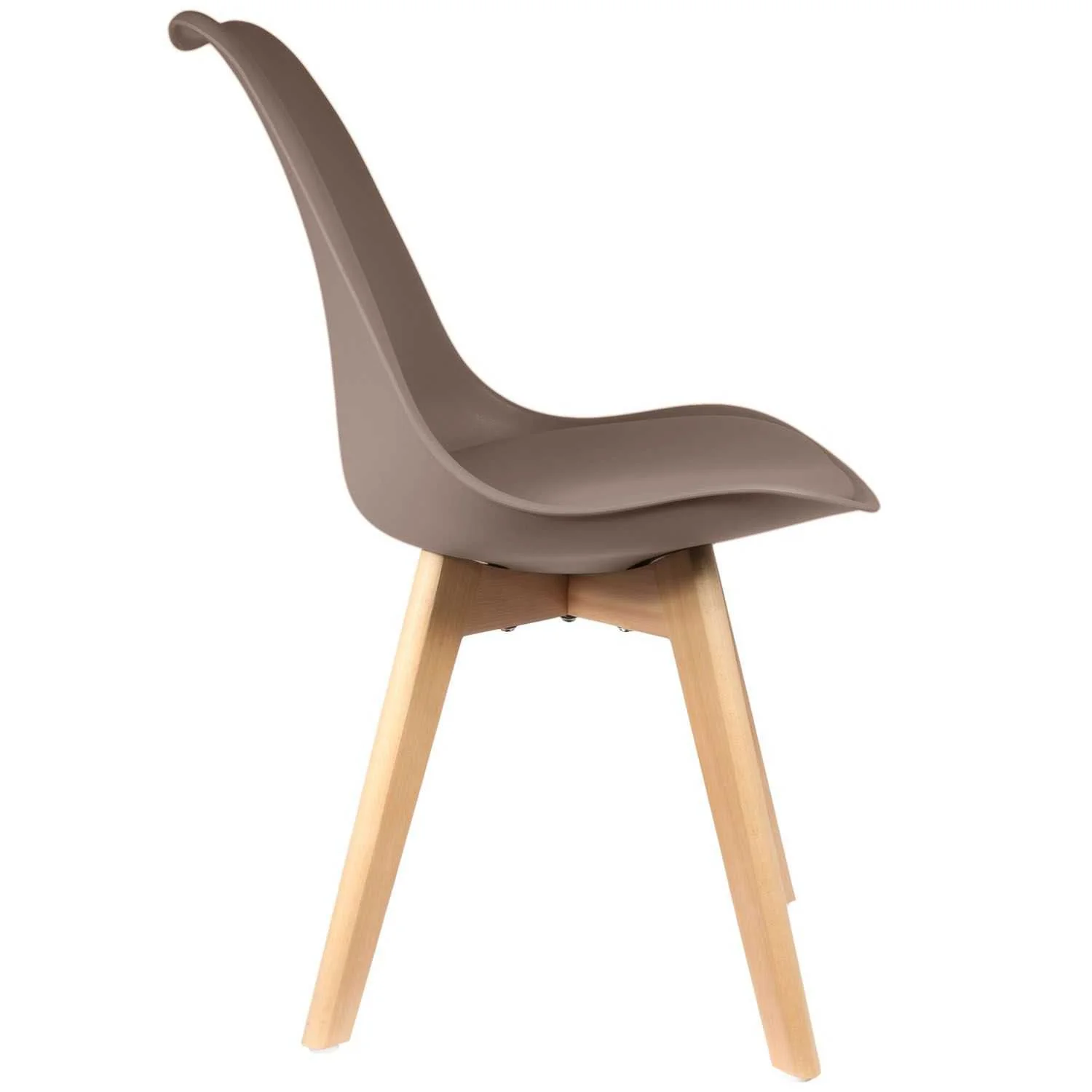 CHAISE SCANDINAVE COQUE PP REMBOURREE TAUPE - Image 4