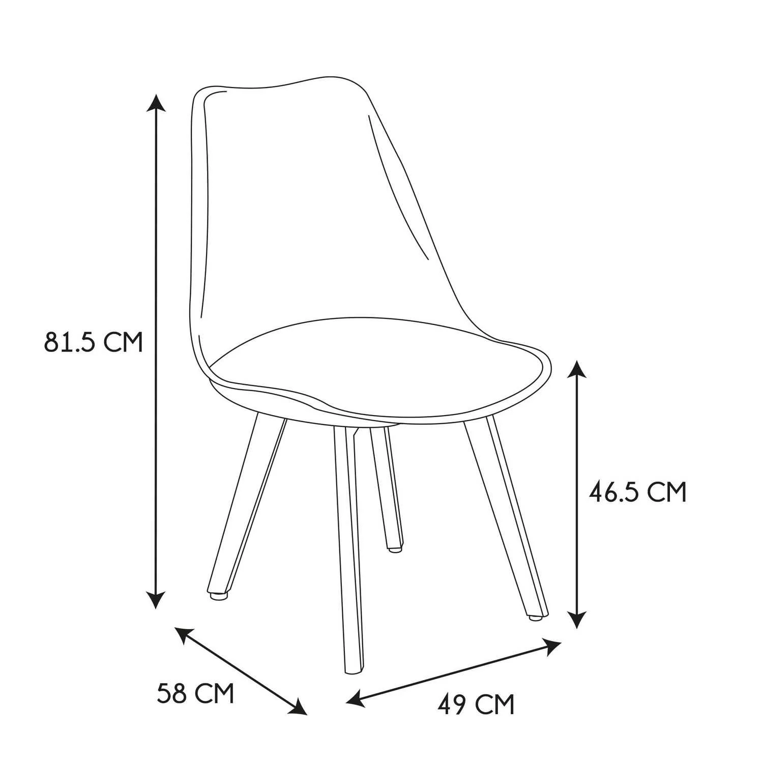 CHAISE SCANDINAVE COQUE PP REMBOURREE TAUPE - Image 7