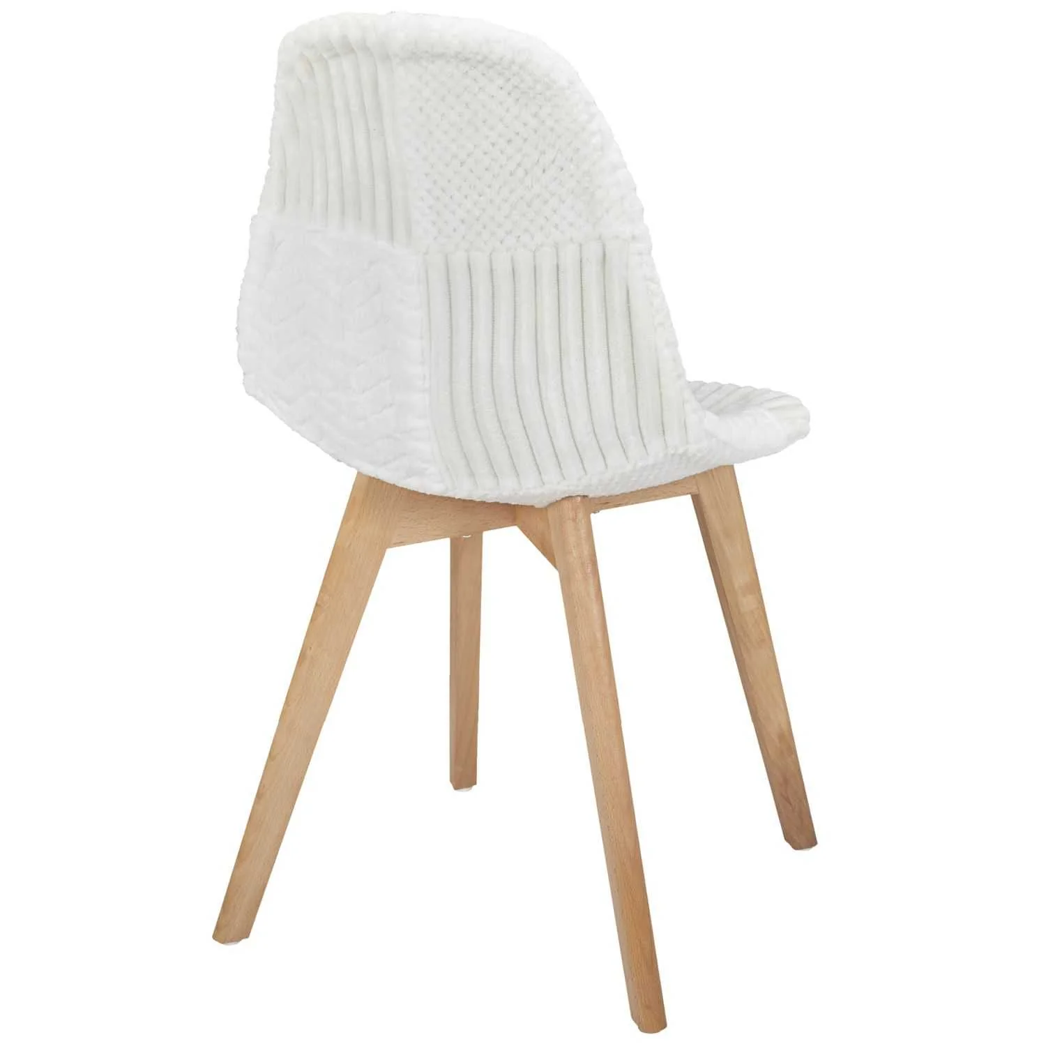 CHAISE SCANDINAVE PATCHWORK BLANC - Image 2