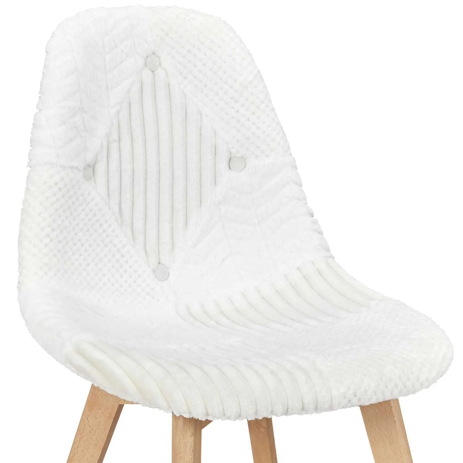 CHAISE SCANDINAVE PATCHWORK BLANC - Image 3