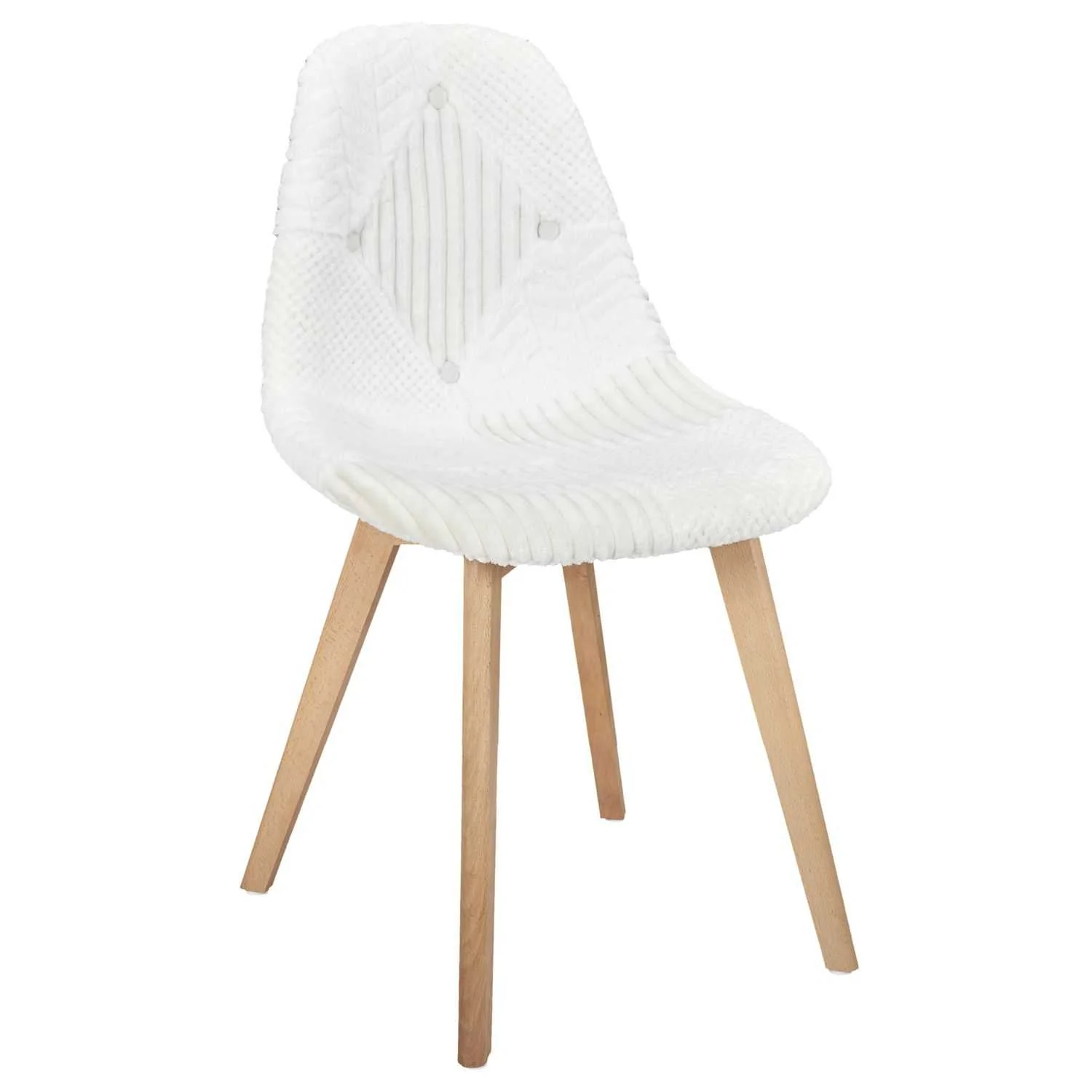 CHAISE SCANDINAVE PATCHWORK BLANC - Image 4
