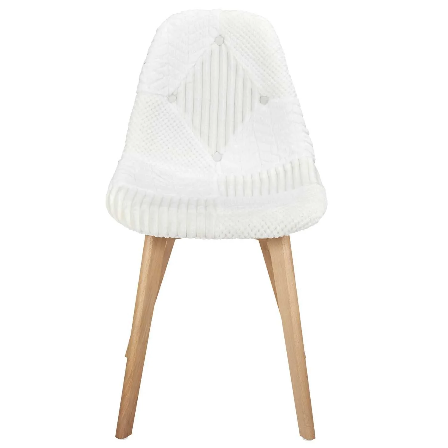 CHAISE SCANDINAVE PATCHWORK BLANC - Image 5