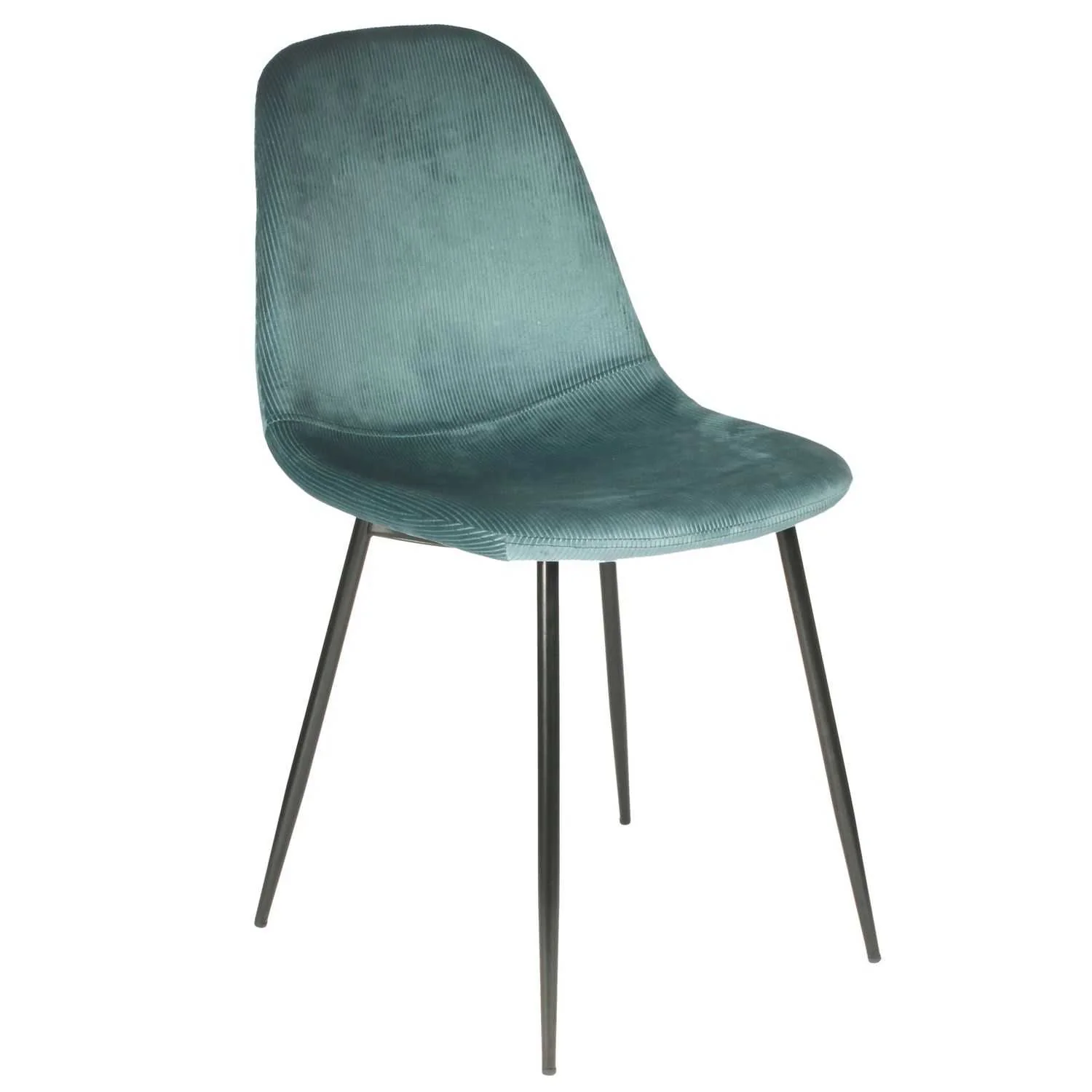 CHAISE VELOURS COTELE GIULIA BLEU CANARD - Image 3