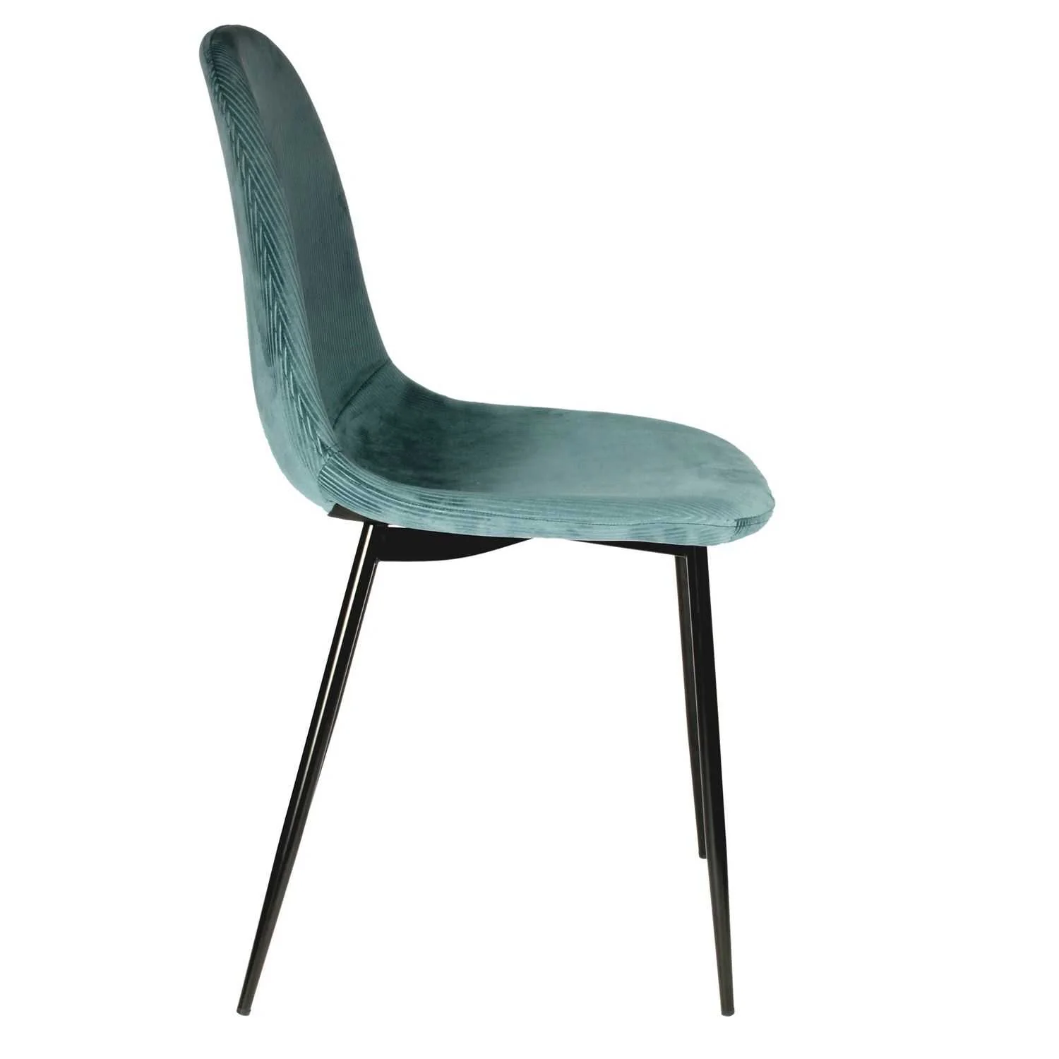 CHAISE VELOURS COTELE GIULIA BLEU CANARD - Image 5