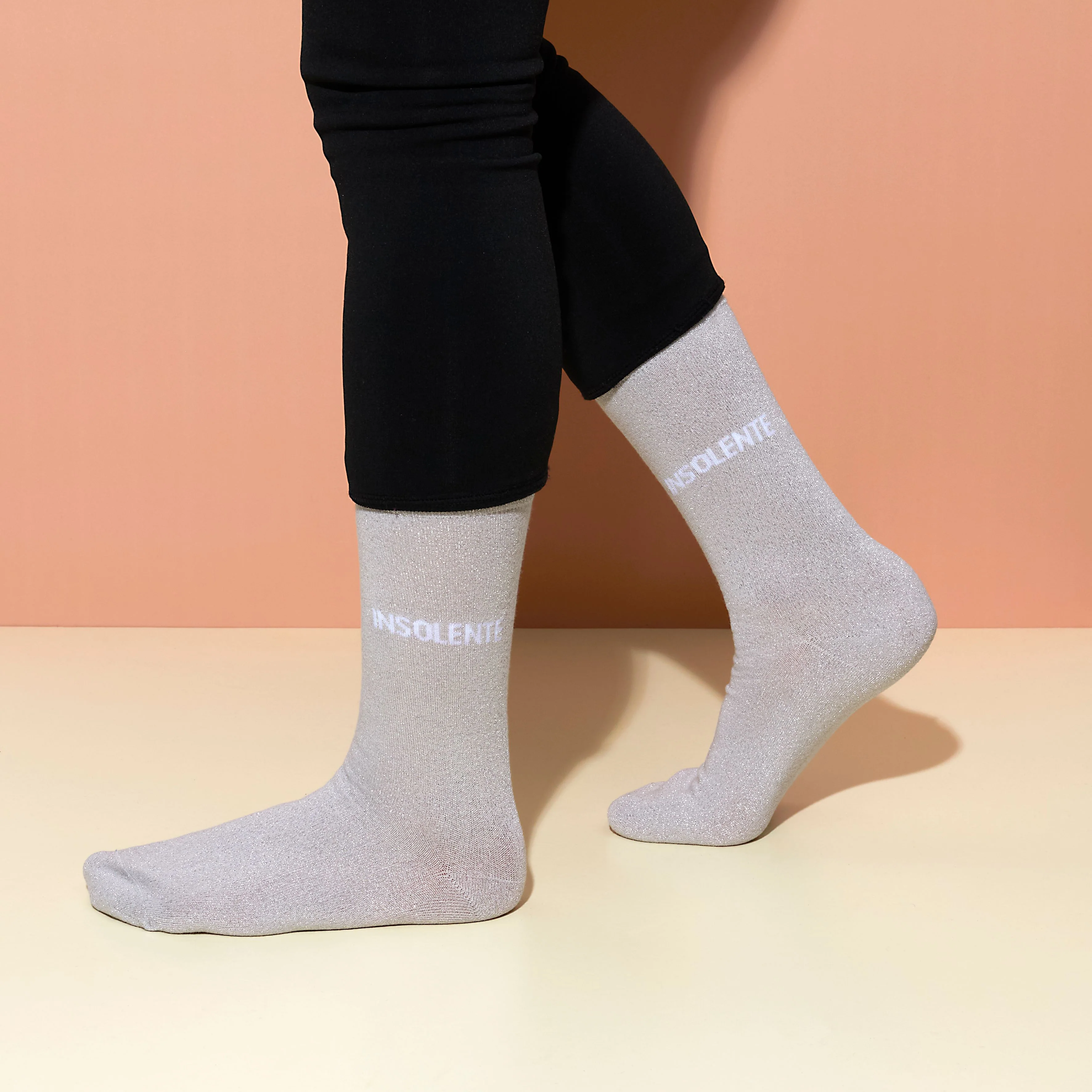 CHAUSSETTES PAILLETTES ARGENT INSOLENTE - Image 3