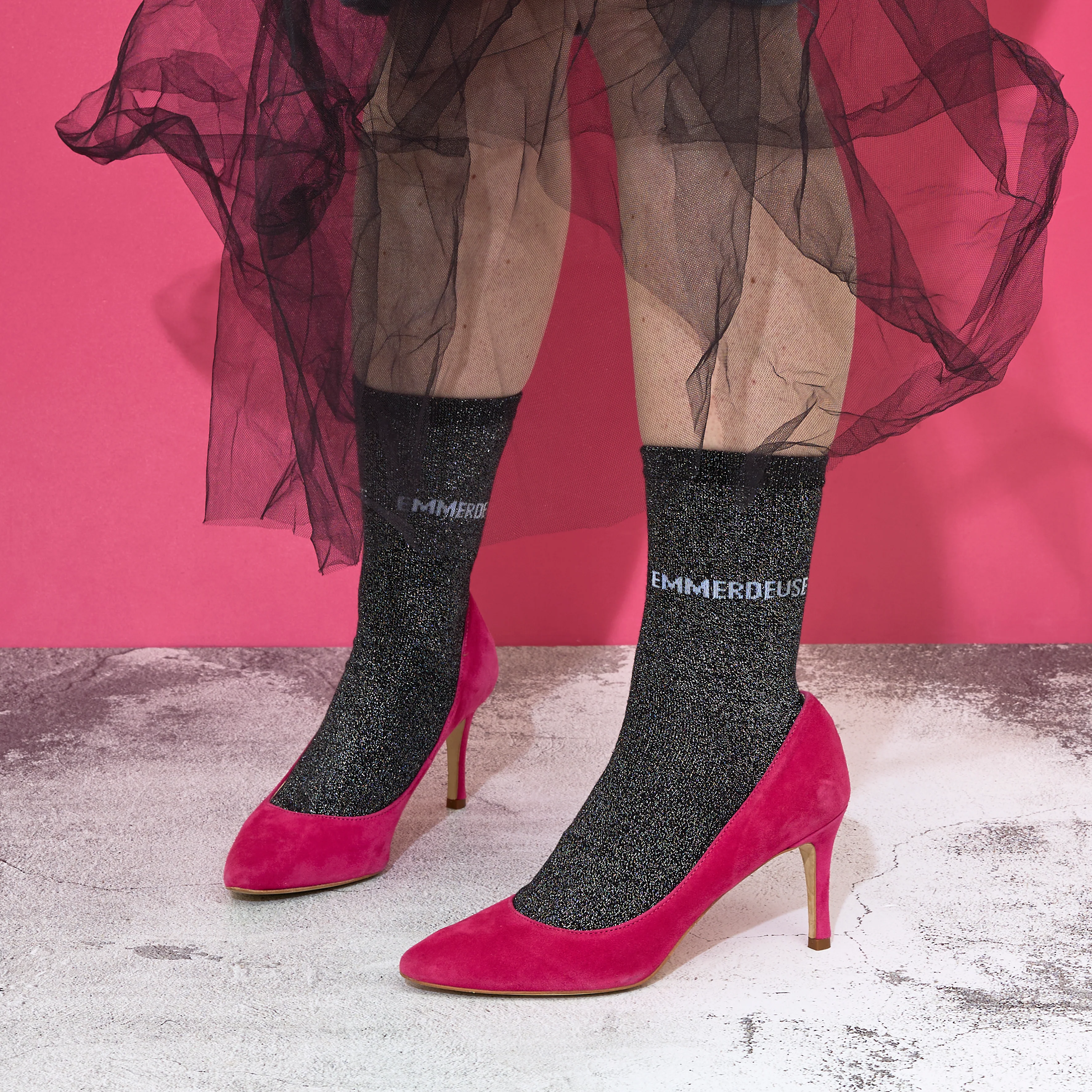 CHAUSSETTES PAILLETTES NOIRES EMMERDEUSE - Image 4