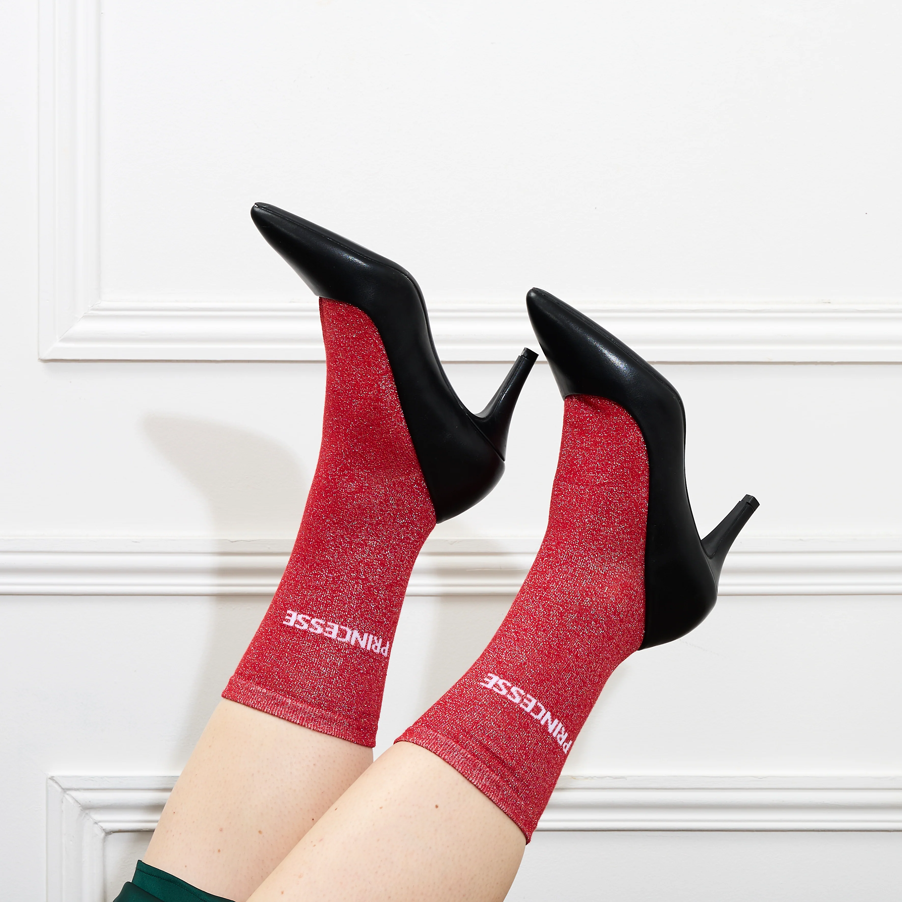 CHAUSSETTES PAILLETTES ROUGES PRINCESSE - Image 3