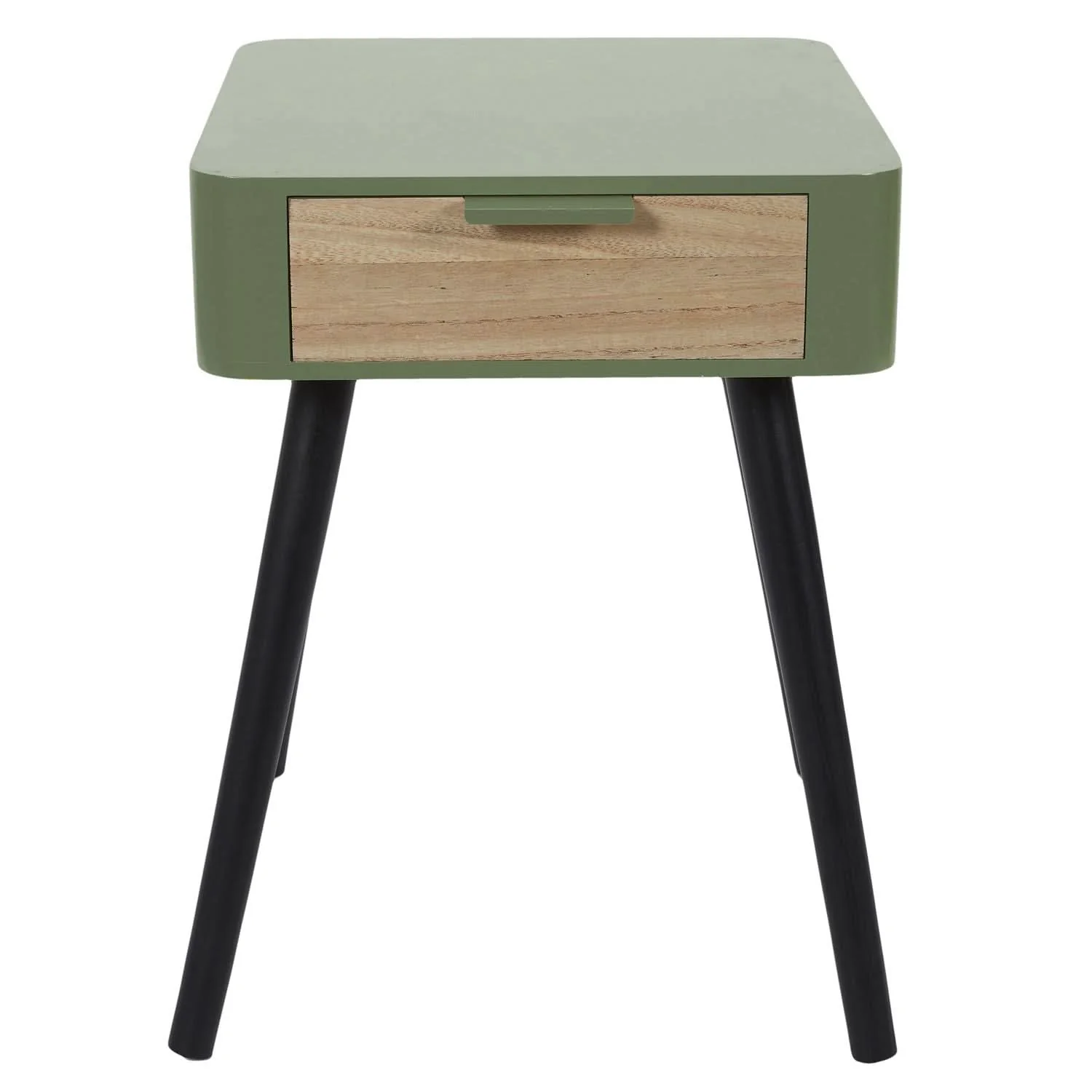 CHEVET 1 TIROIR EN BOIS VERT KAKI - Image 4