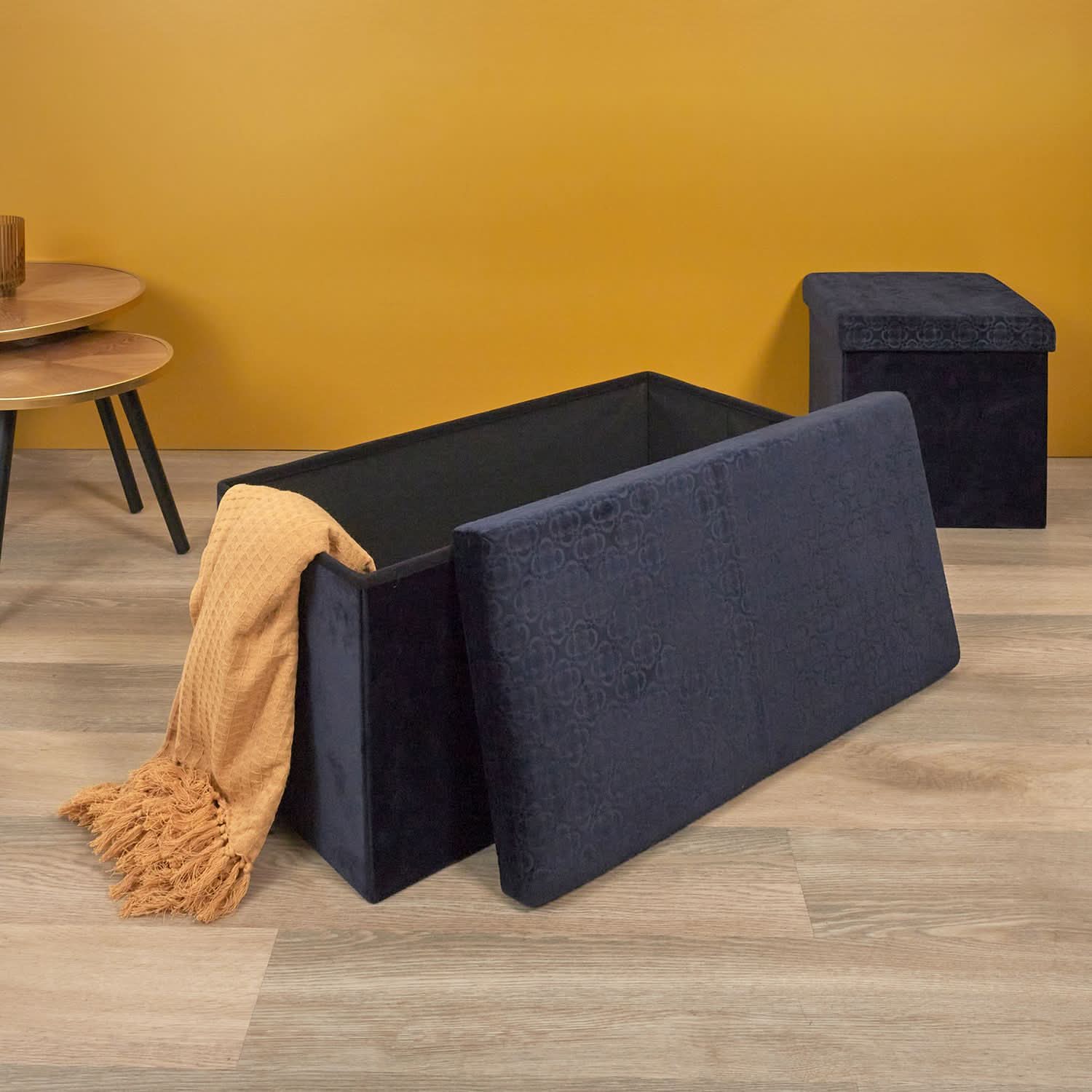 COFFRE BANC PLIABLE RETRO BLEU NUIT - Image 6