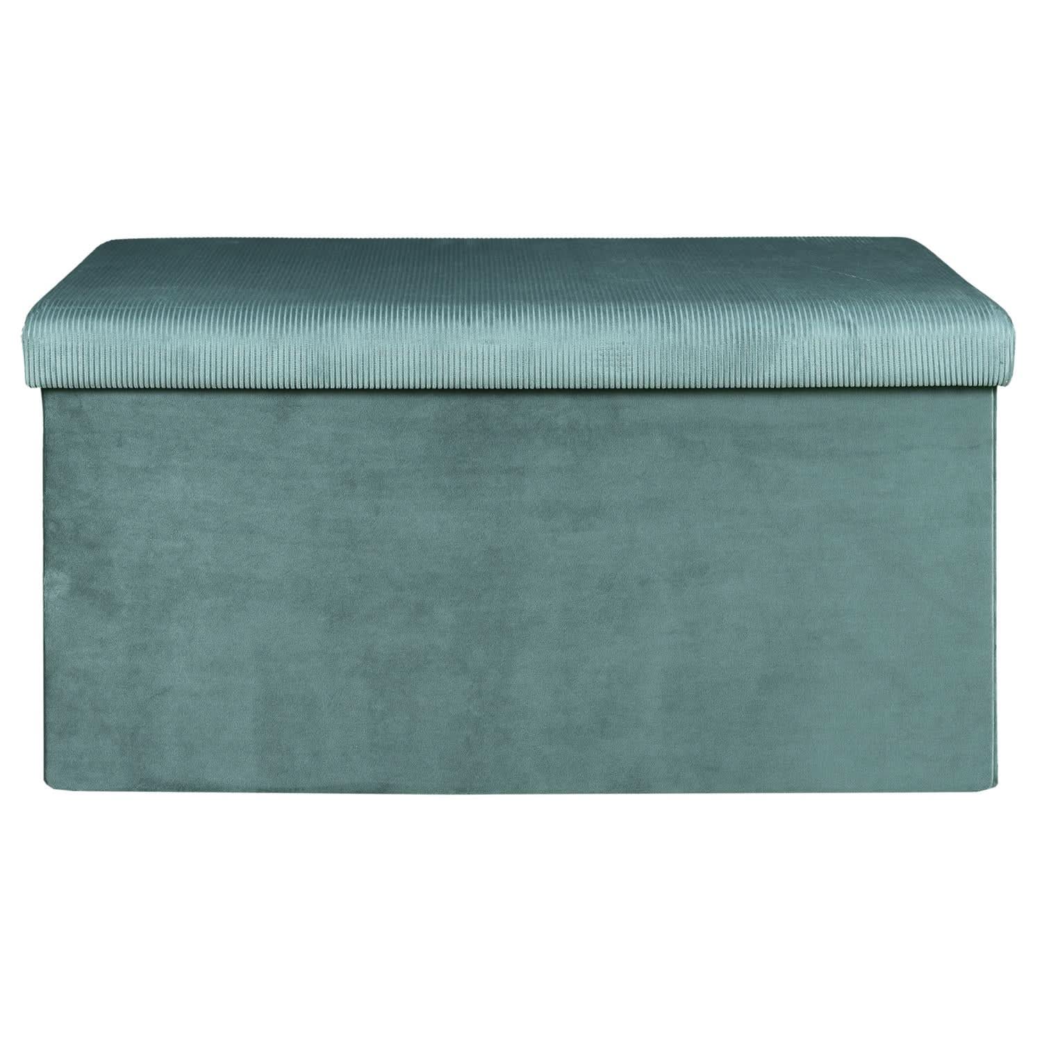 COFFRE BANC PLIABLE VELOURS COTELE GIULIA BLEU - Image 3