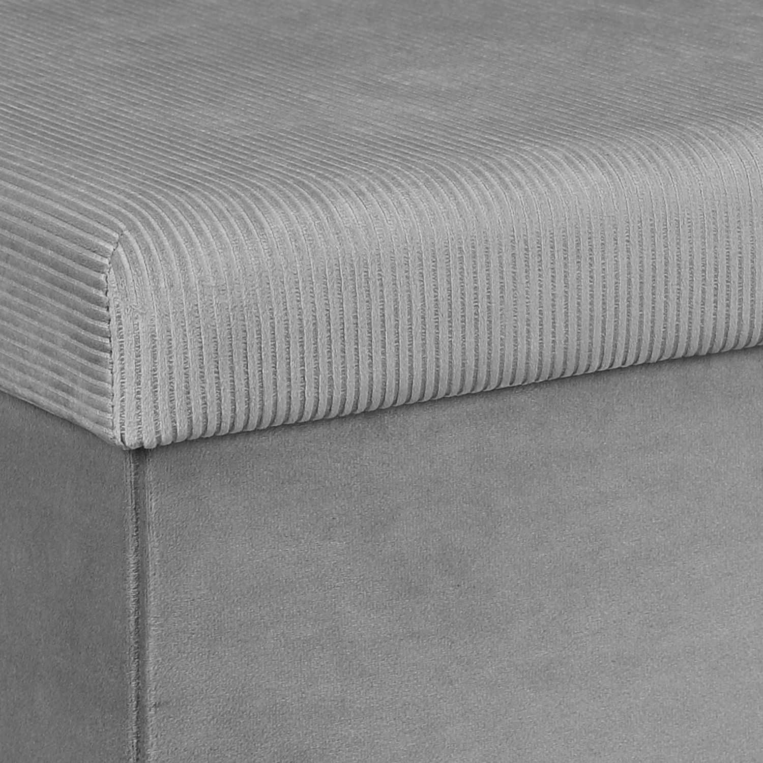 COFFRE BANC PLIABLE VELOURS COTELE GIULIA GRIS - Image 6