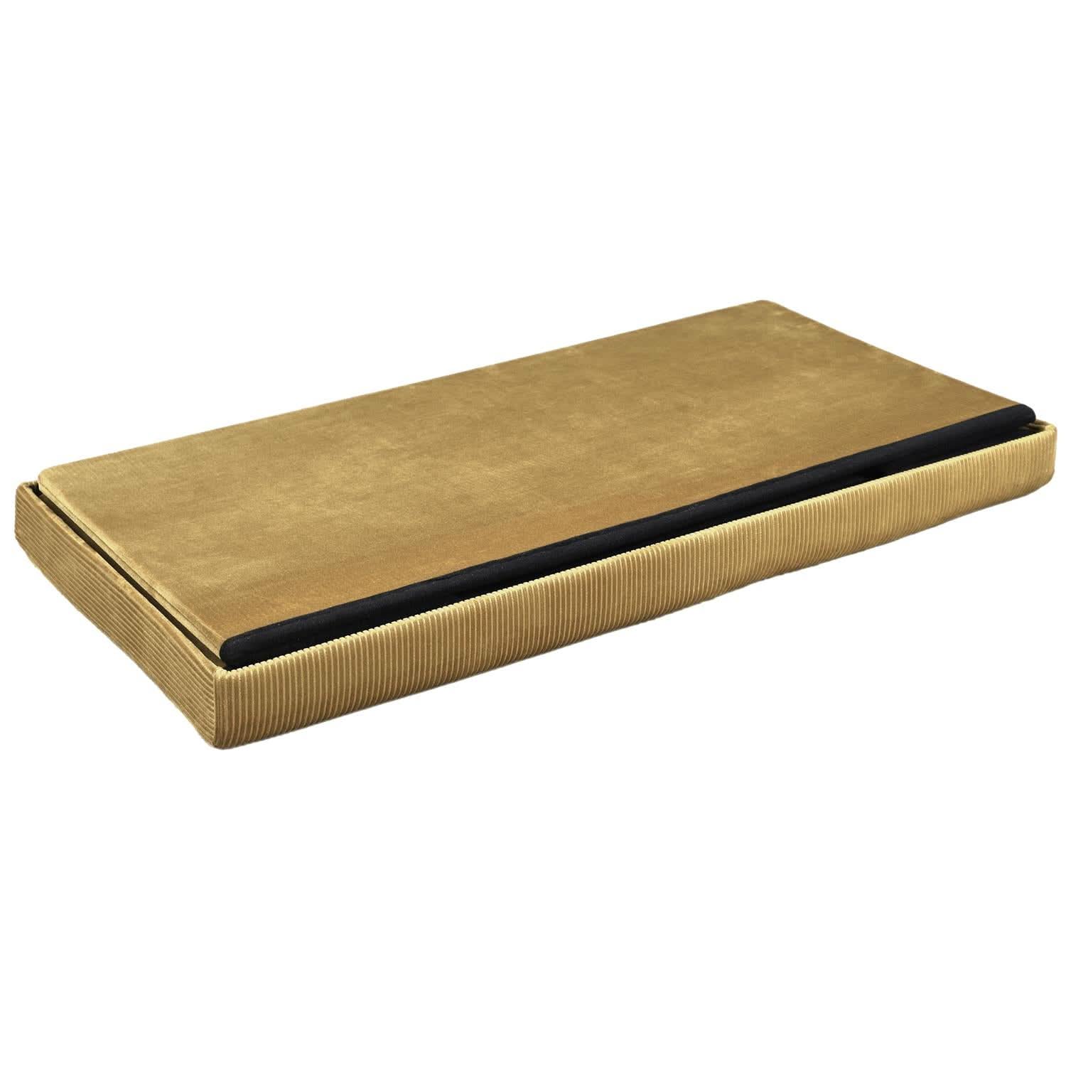 COFFRE BANC PLIABLE VELOURS COTELE GIULIA JAUNE - Image 6