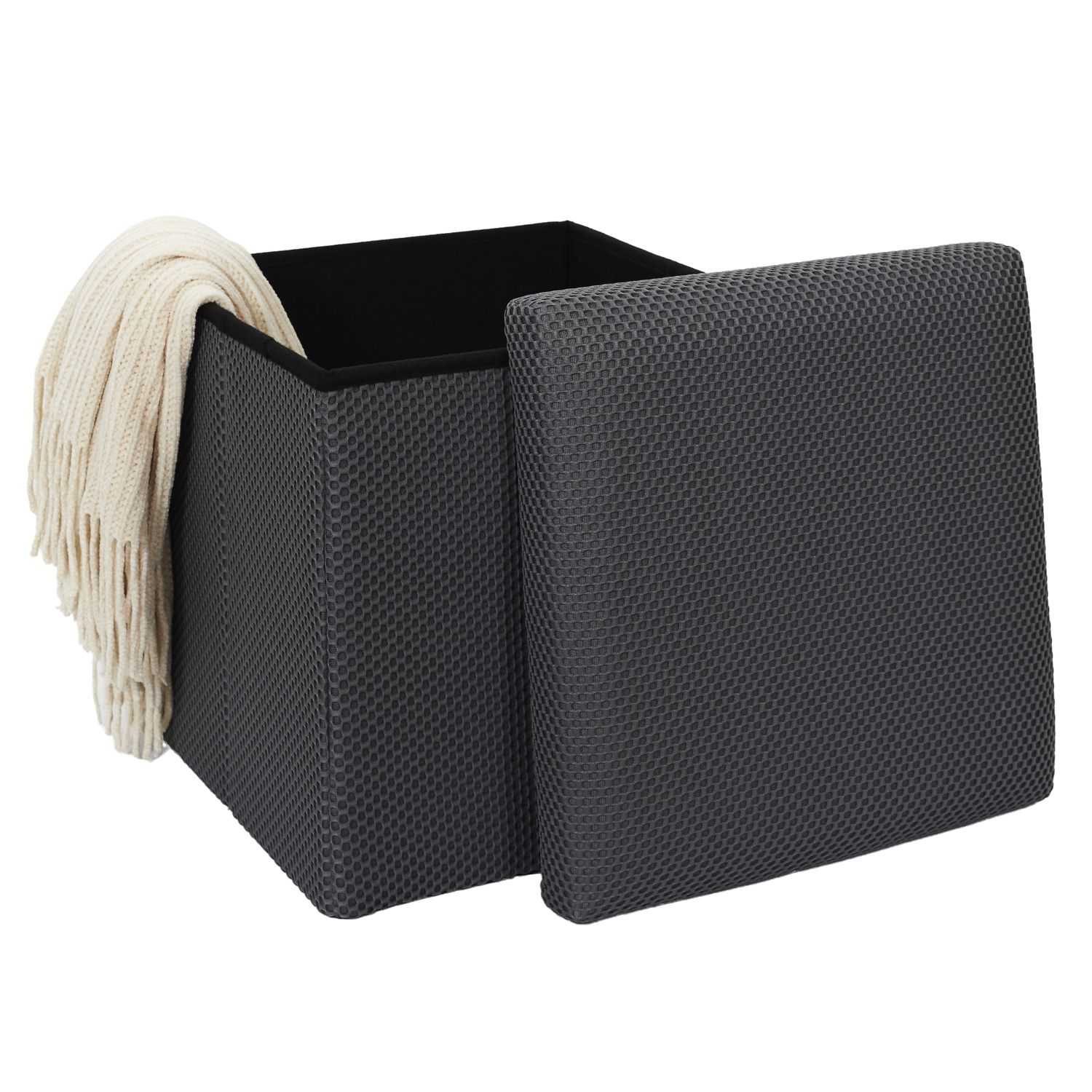 COFFRE POUF PLIABLE ATOME GRIS - Image 3