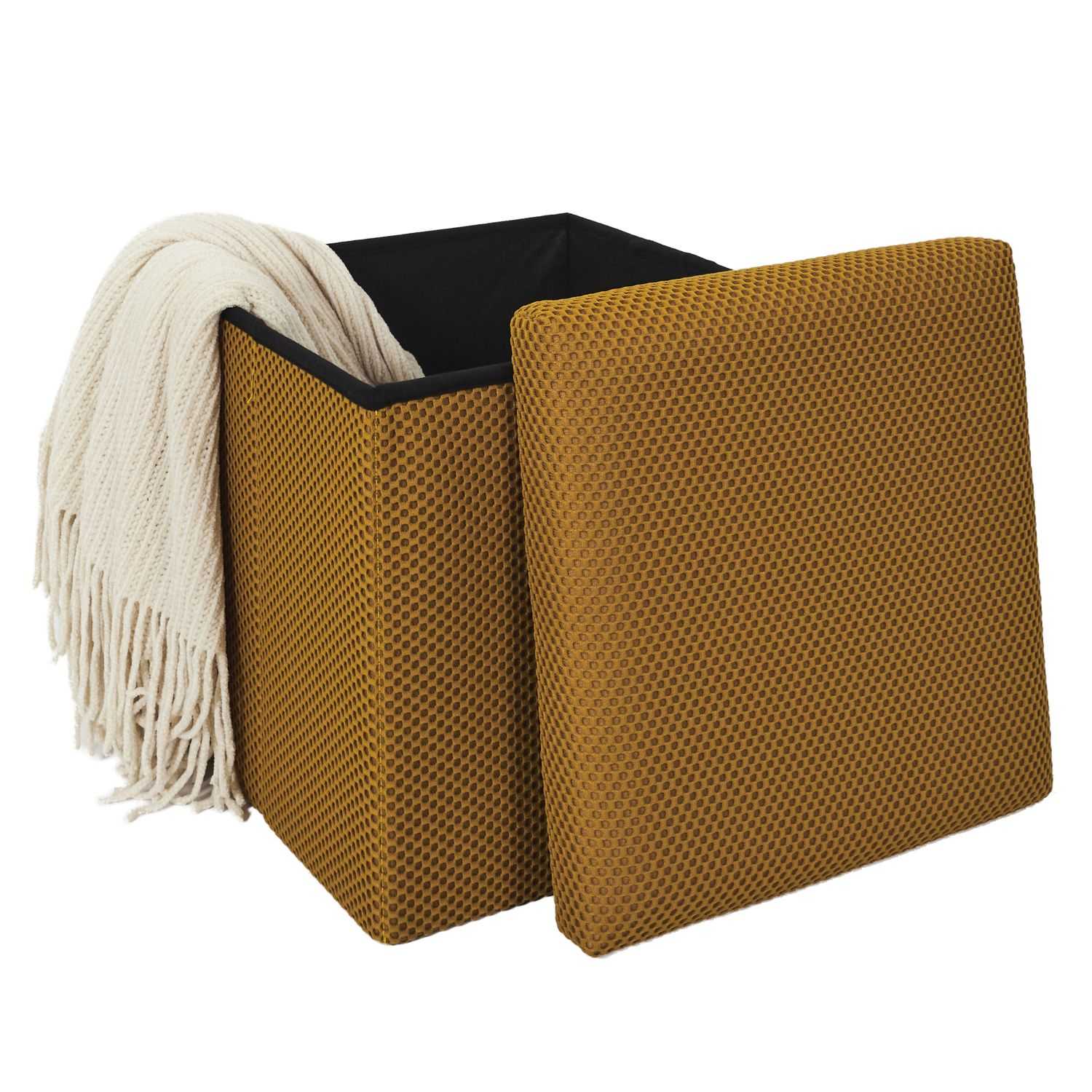 COFFRE POUF PLIABLE ATOME JAUNE - Image 6
