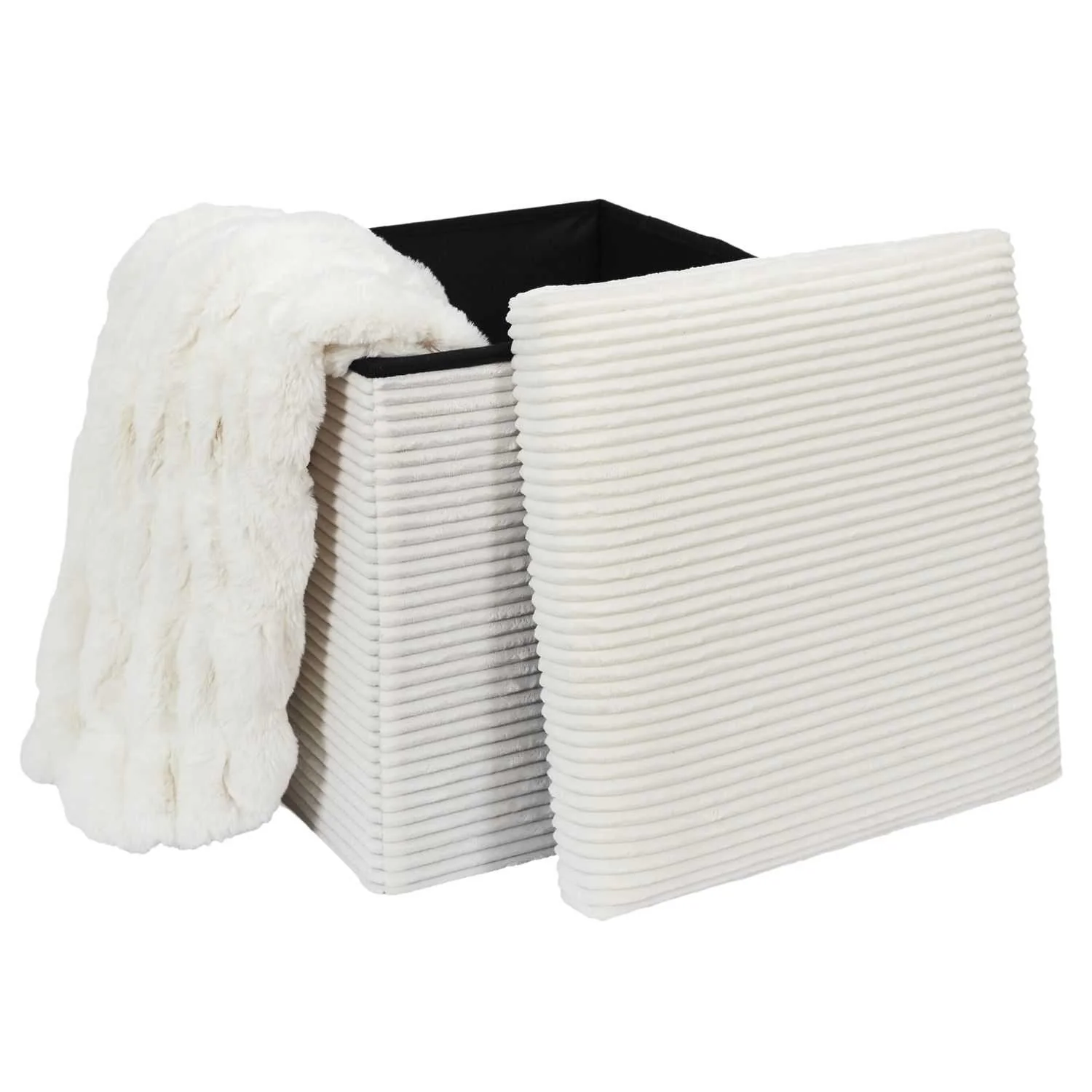 COFFRE POUF PLIABLE COTELE SCOTT BEIGE - Image 2