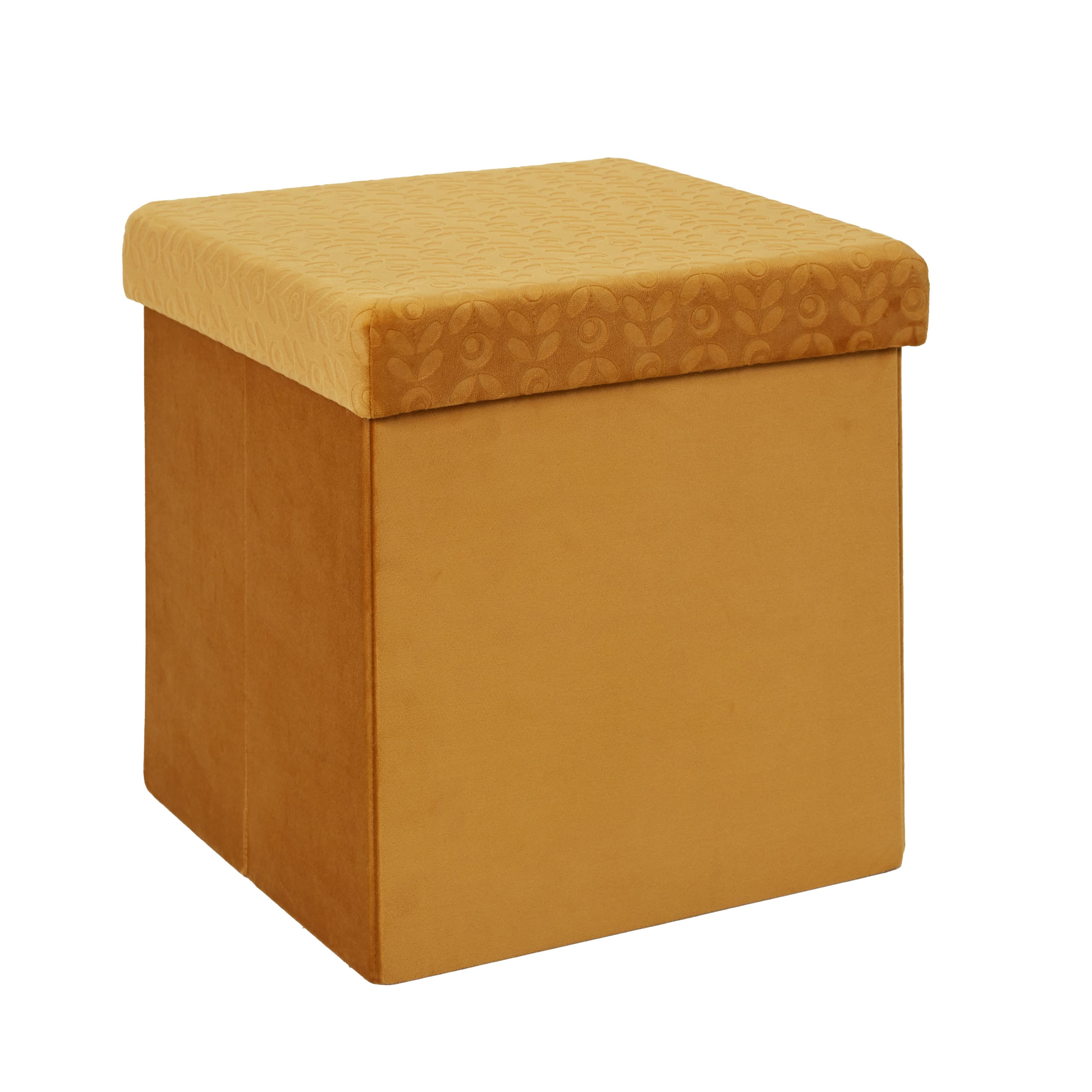 COFFRE POUF PLIABLE RETRO MOUTARDE - Image 3