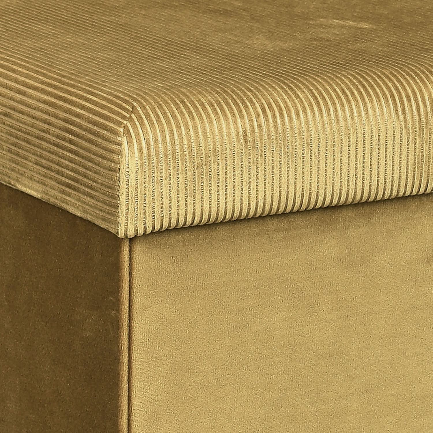 COFFRE POUF PLIABLE VELOURS COTELE GIULIA JAUNE - Image 6