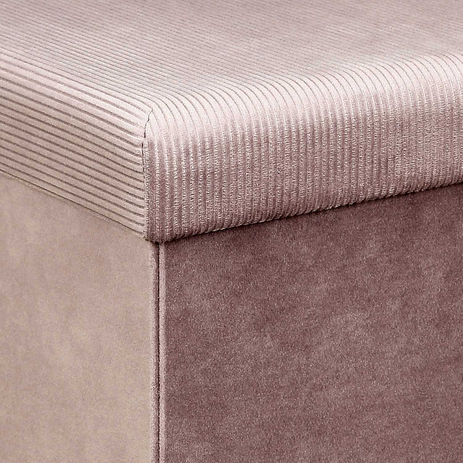 COFFRE POUF PLIABLE VELOURS COTELE GIULIA ROSE - Image 4