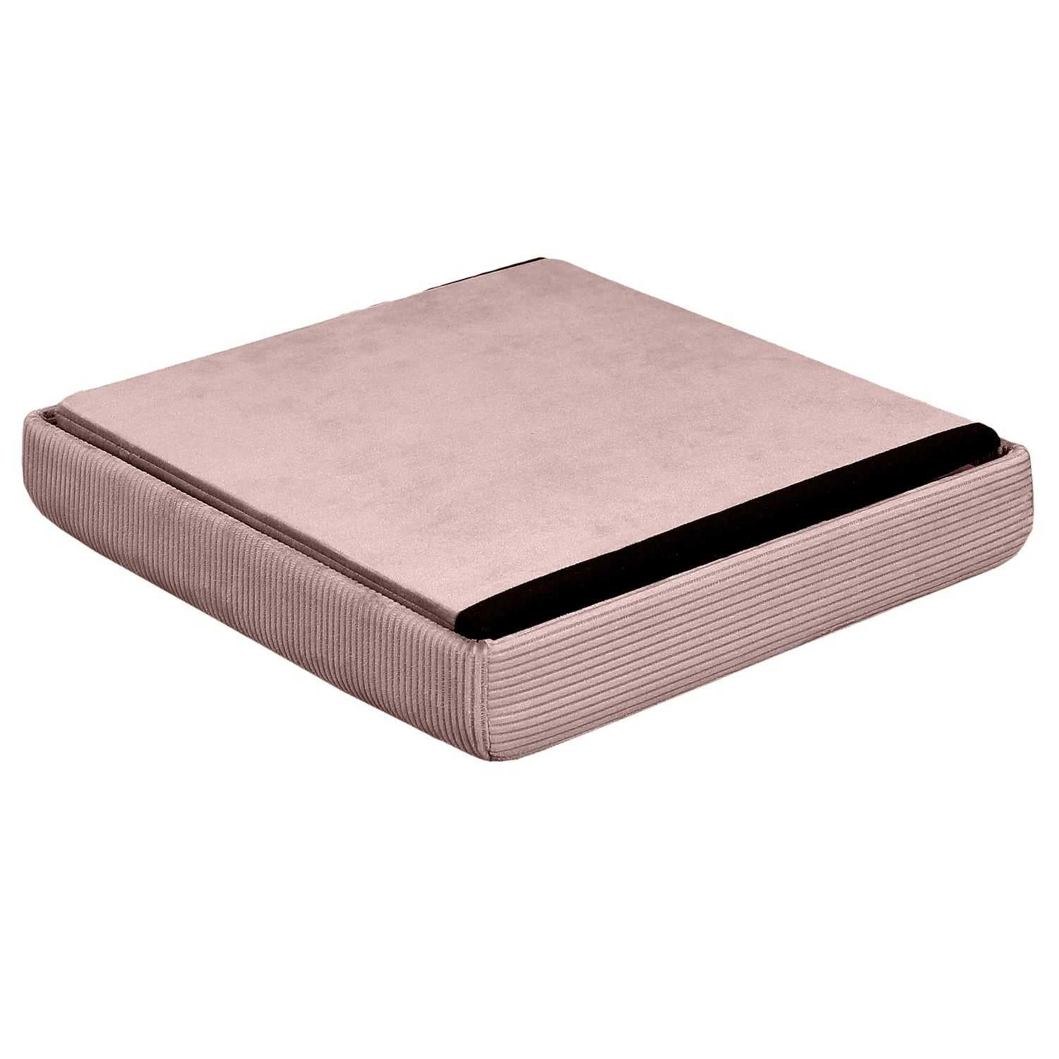 COFFRE POUF PLIABLE VELOURS COTELE GIULIA ROSE - Image 6