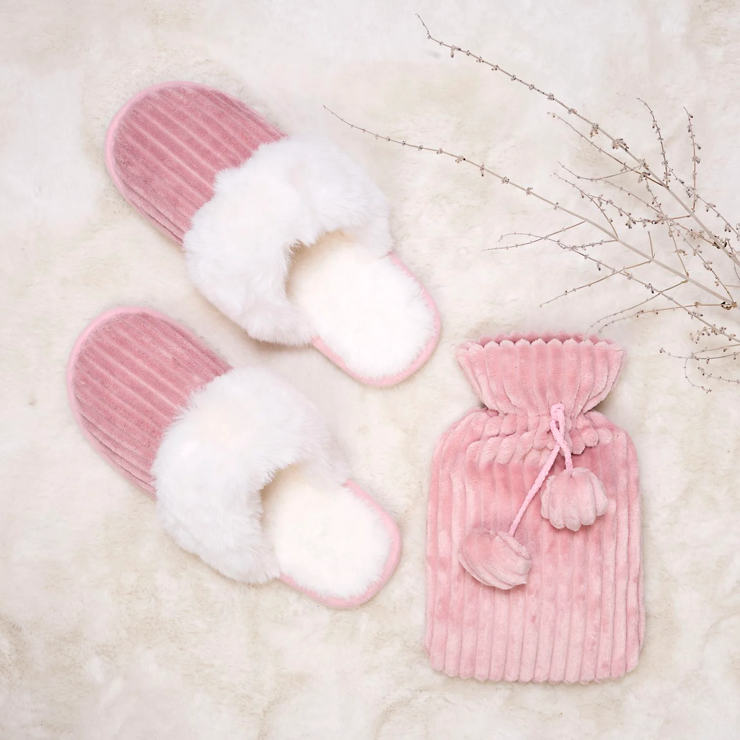 COFFRET BOUILLOTTE ET CHAUSSONS COSY VELVET ROSE - Image 2