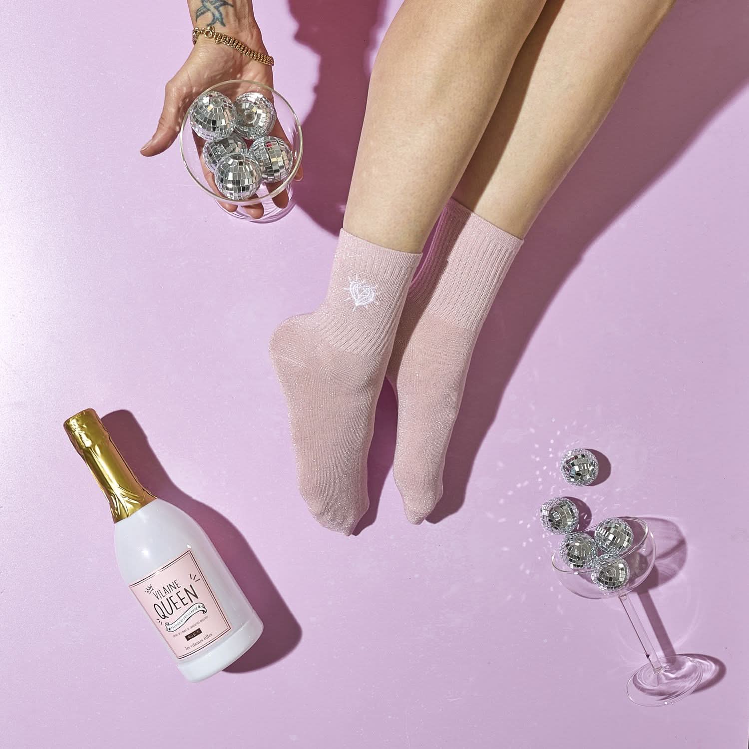 COFFRET BOUTEILLE 3 PAIRES DE CHAUSSETTES PAILLETTES - Image 3