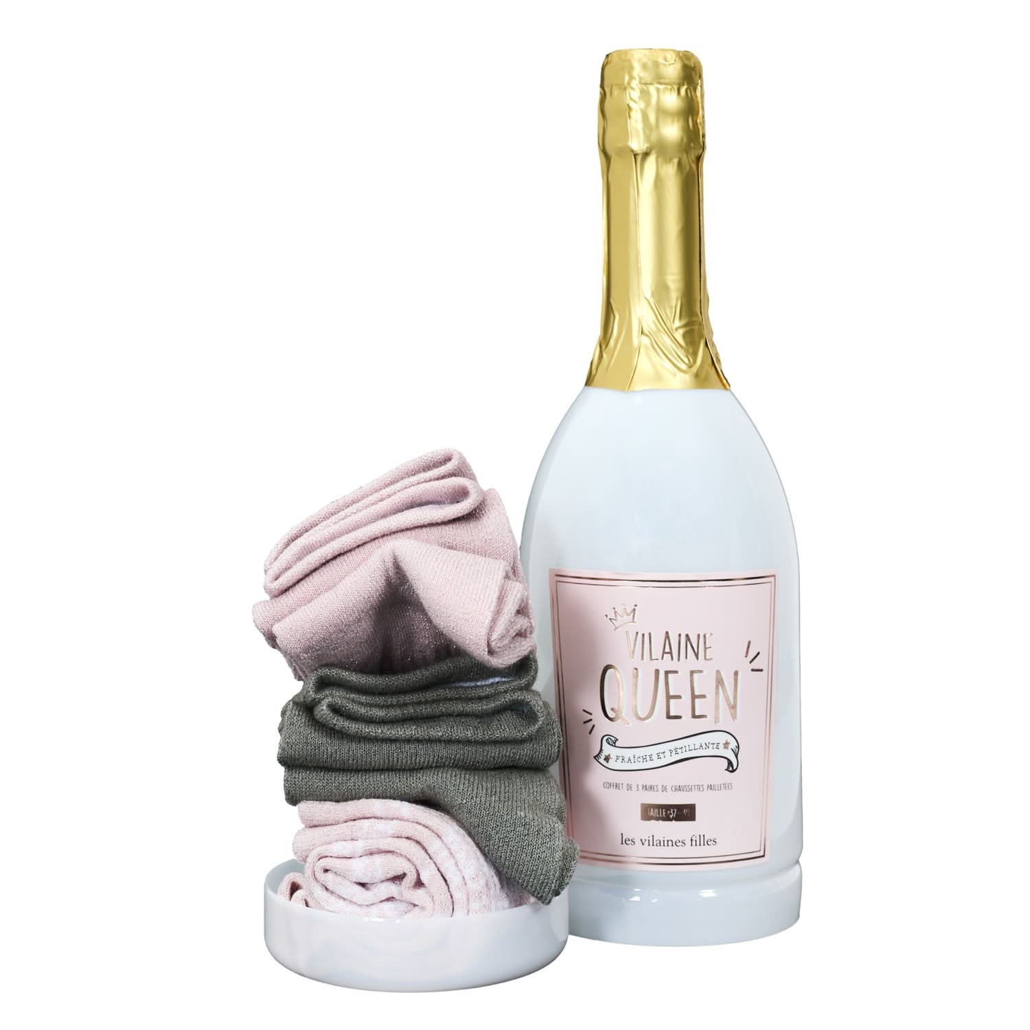 COFFRET BOUTEILLE 3 PAIRES DE CHAUSSETTES PAILLETTES - Image 6