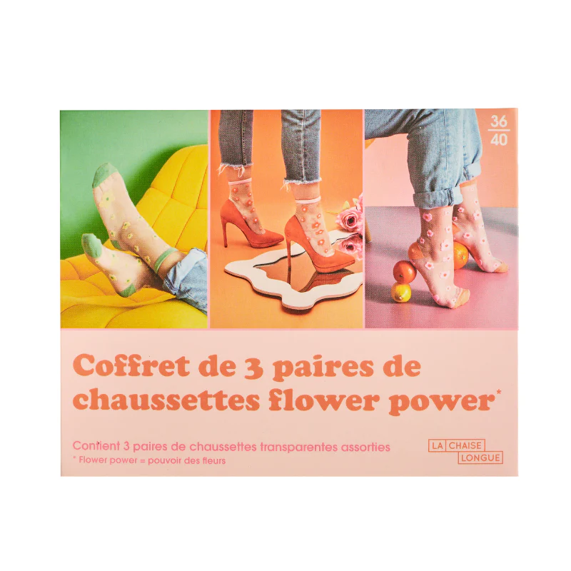 COFFRET DE 3 PAIRES DE CHAUSSETTES FLOWER POWER - Image 4