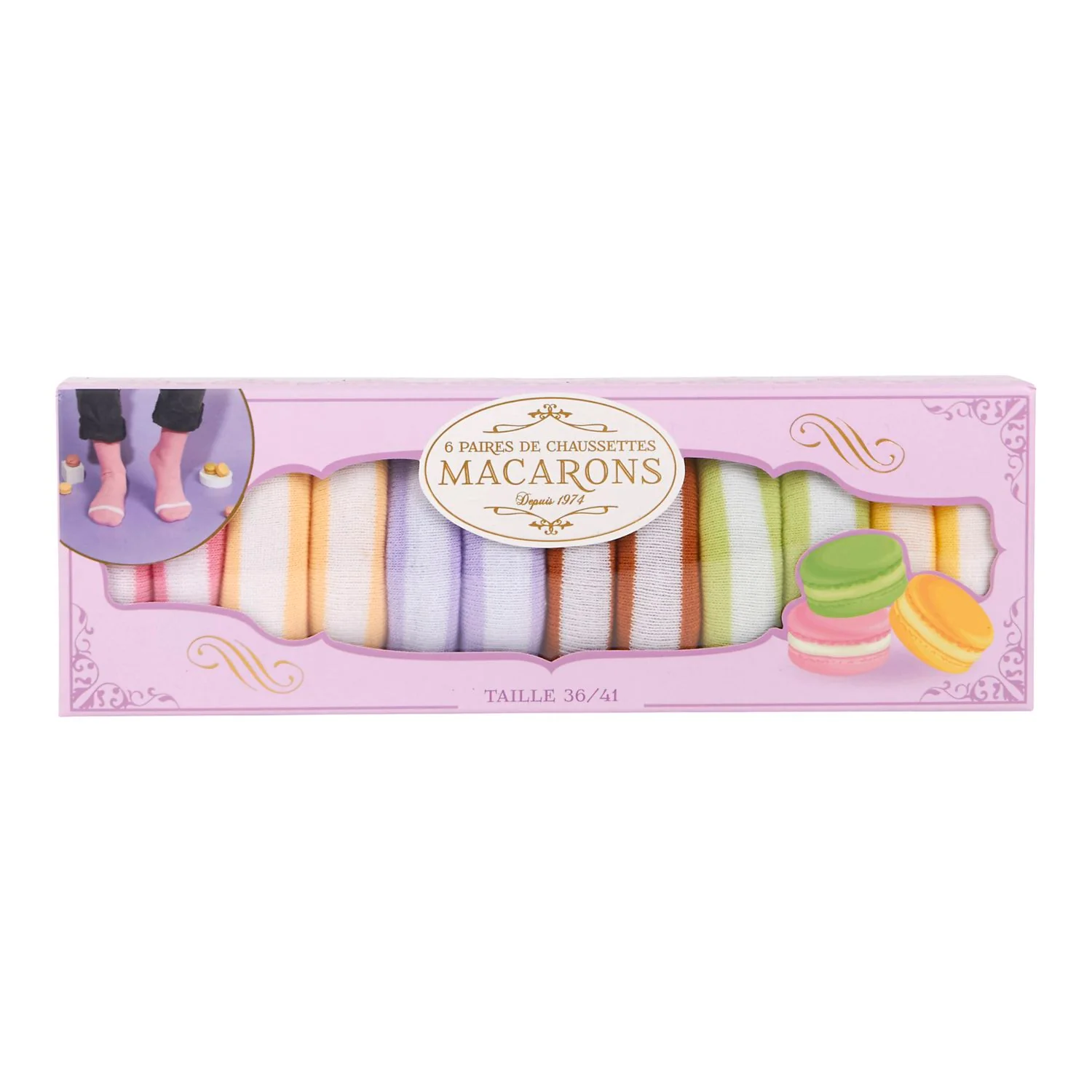 COFFRET DE 6 PAIRES DE CHAUSSETTES MACARON - Image 15