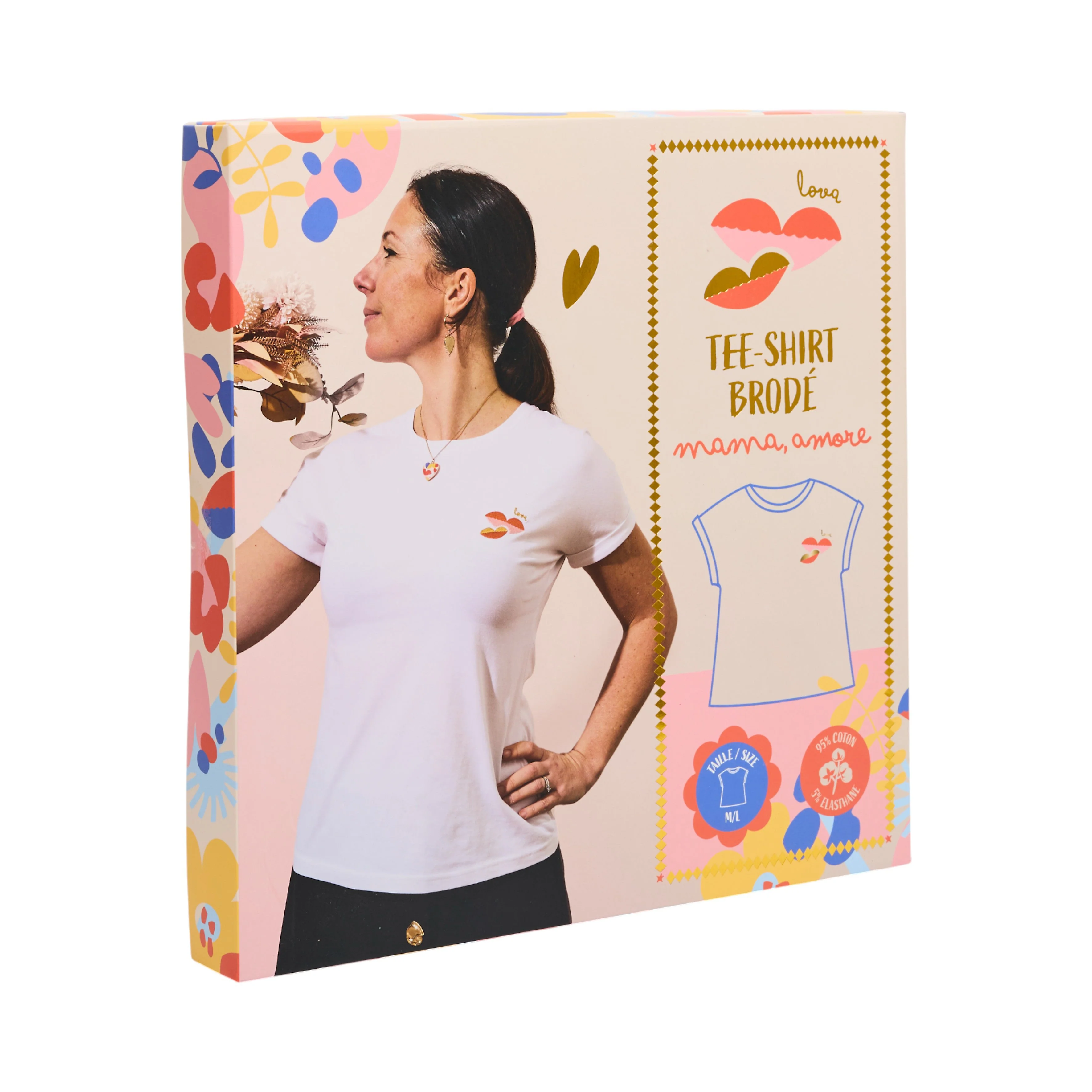 COFFRET T-SHIRT BRODE MAMA MI AMORE M/L - Image 3