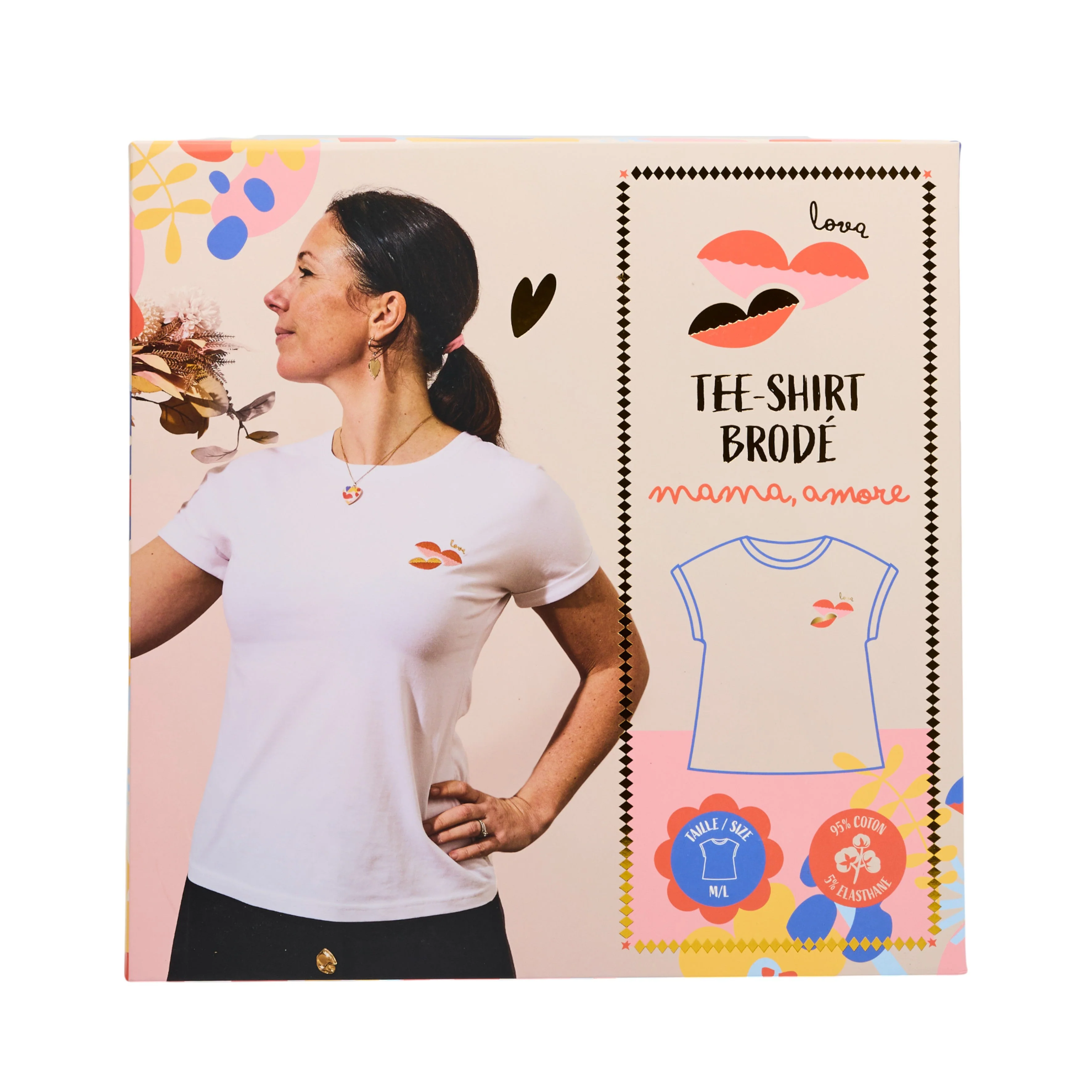 COFFRET T-SHIRT BRODE MAMA MI AMORE M/L - Image 4