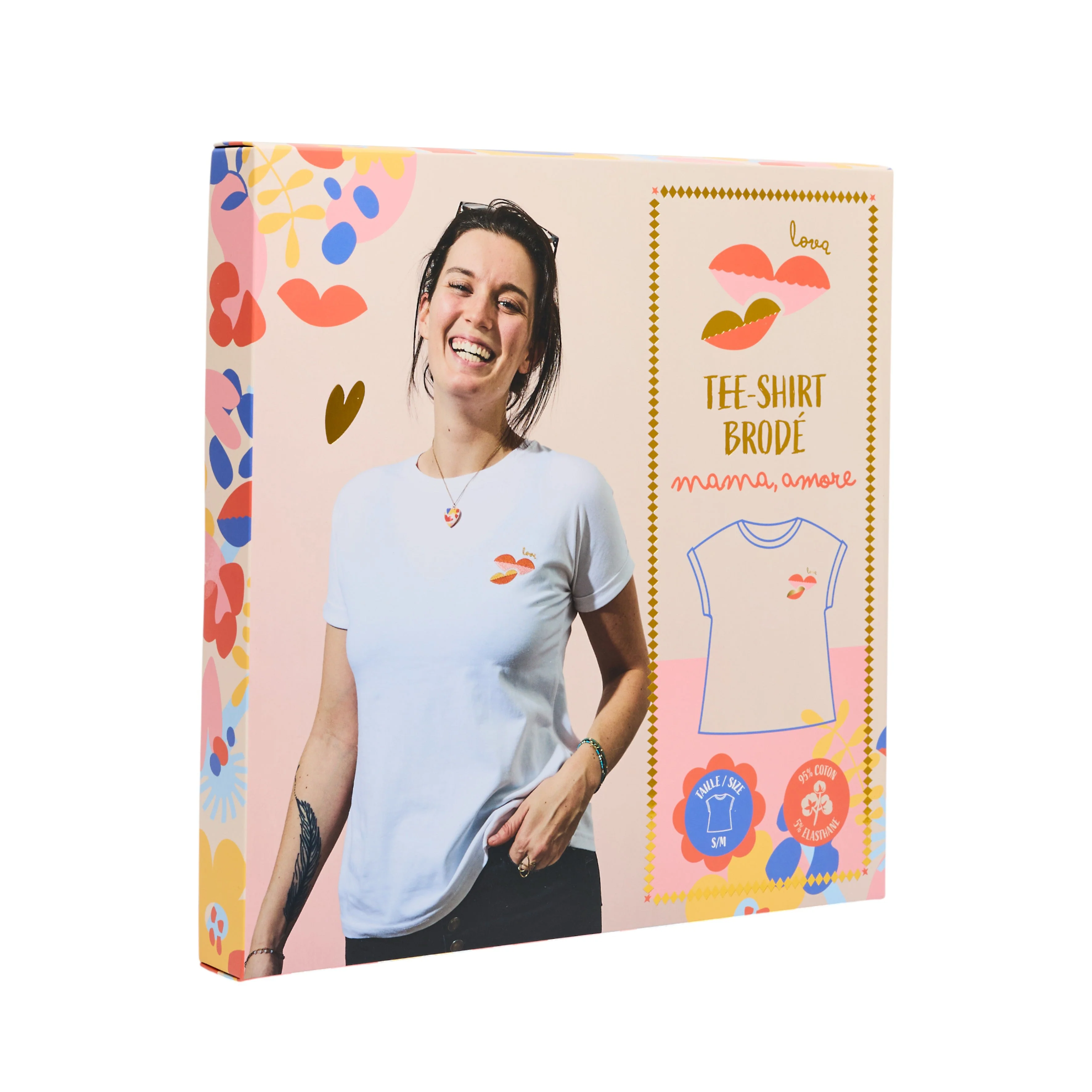 COFFRET T-SHIRT BRODE MAMA MI AMORE S/M - Image 4