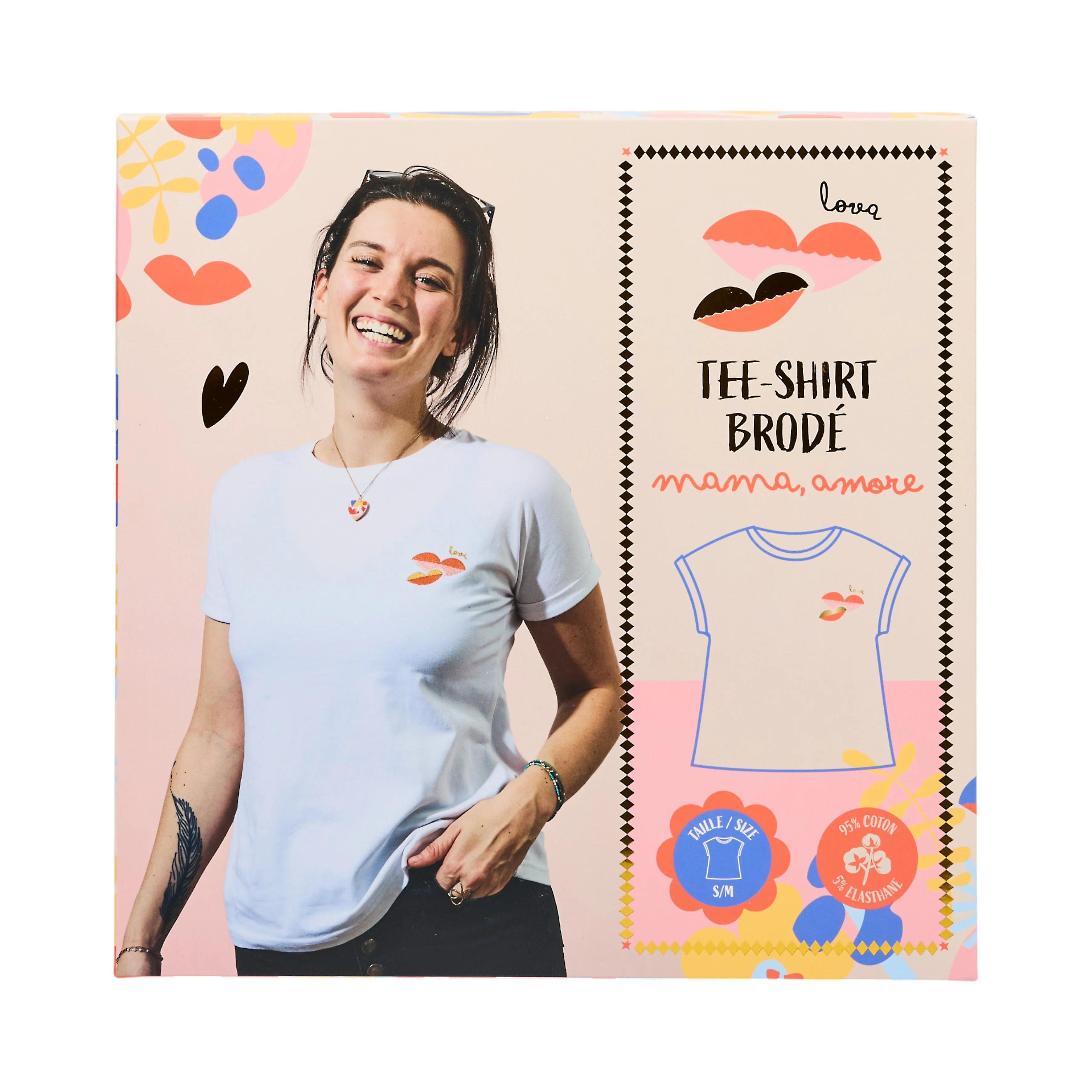 COFFRET T-SHIRT BRODE MAMA MI AMORE S/M - Image 5