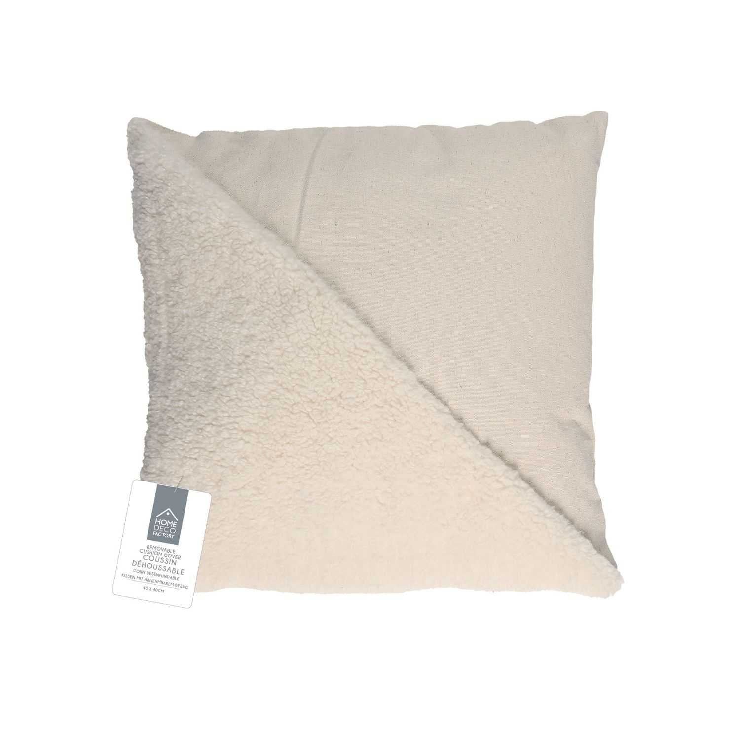 COUSSIN BEIGE BOUCLETTE 40X40CM - Image 4